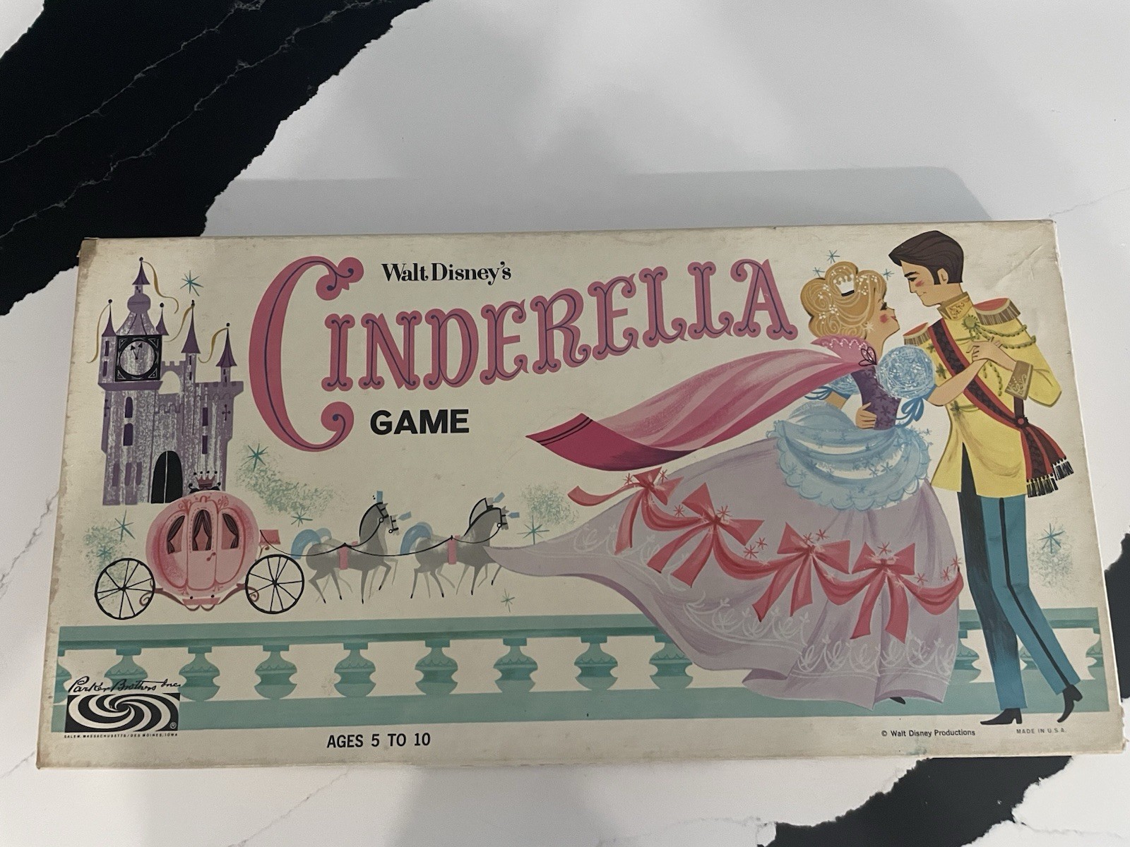 ~ Vintage Parker Bros Board Game Walt Disney’s Cinderella Game 1965 Complete ~