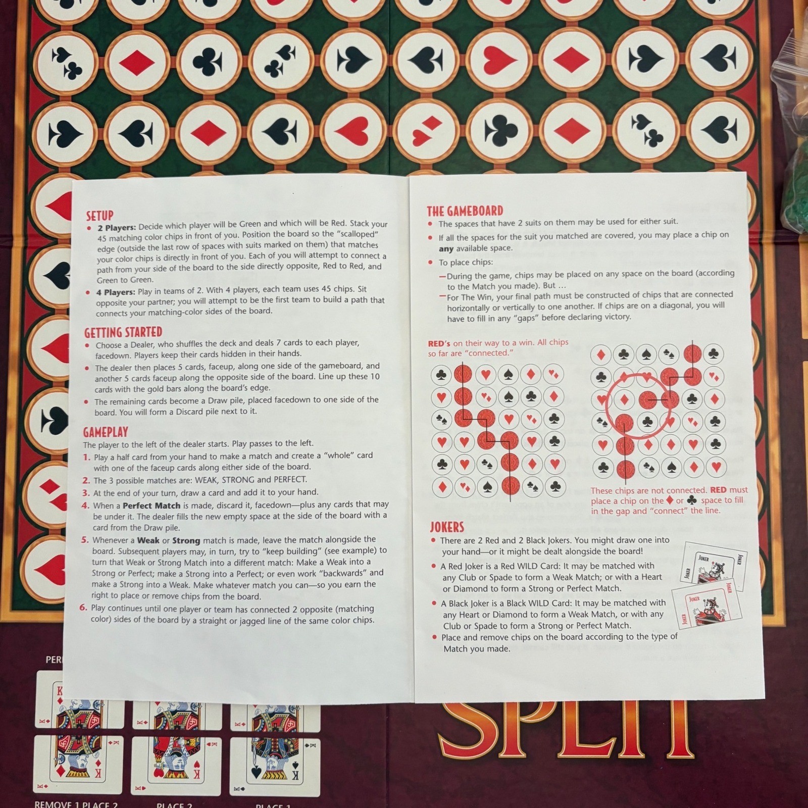 Split Board Game Parker Brothers Hasbro 1999 Vintage Card Strategy Game Complete