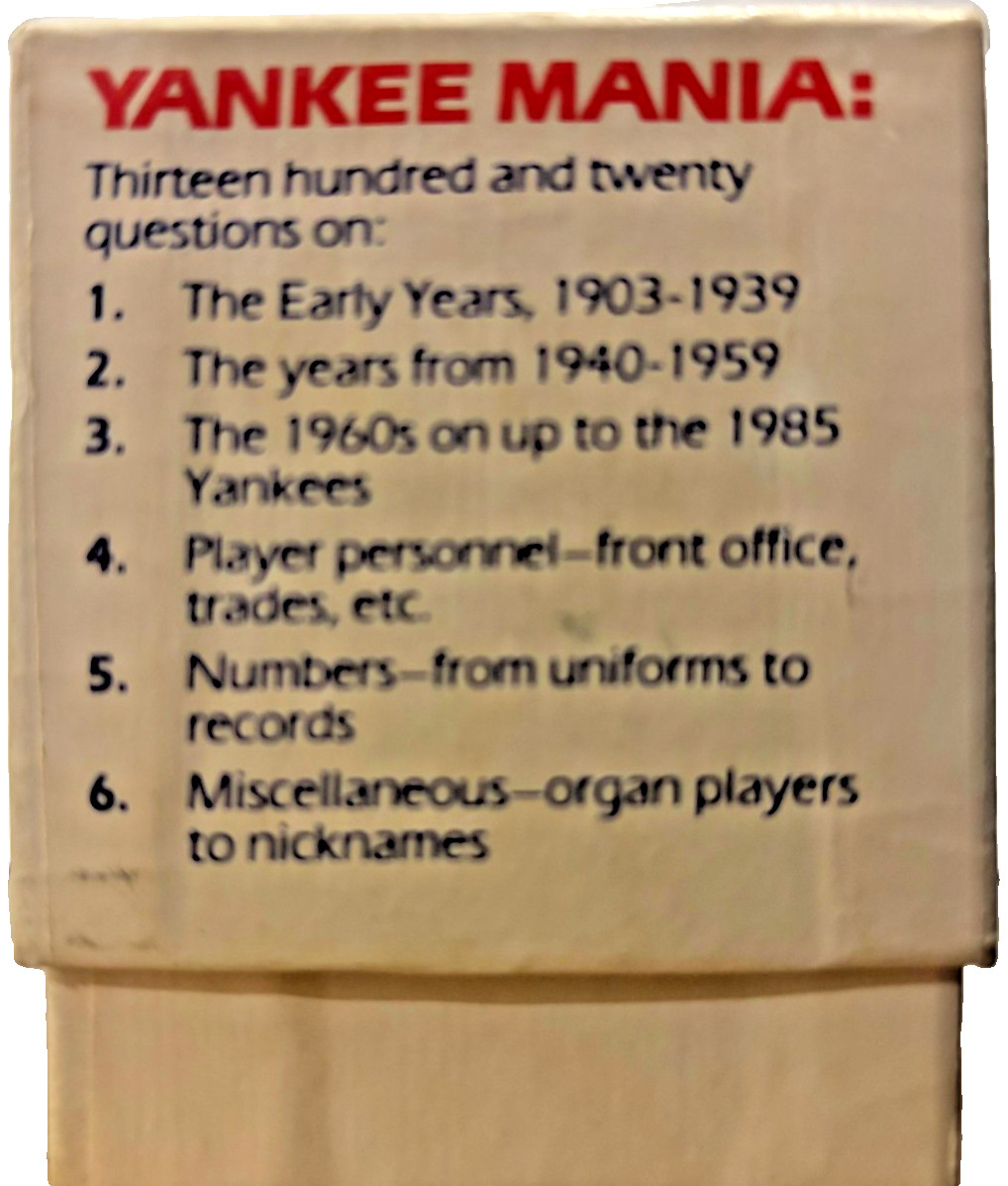 1985 Yankee Mania Trivia Game • Die‑Hard Yankee Fan Edition • 1,320 Questions