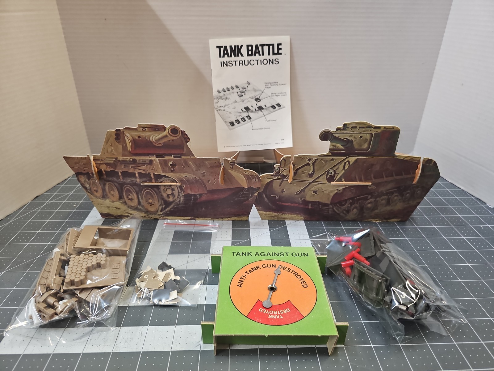 Parts 1975 Vintage Tank Battle Game by Milton Bradley 85% Of Parts Only #4508
