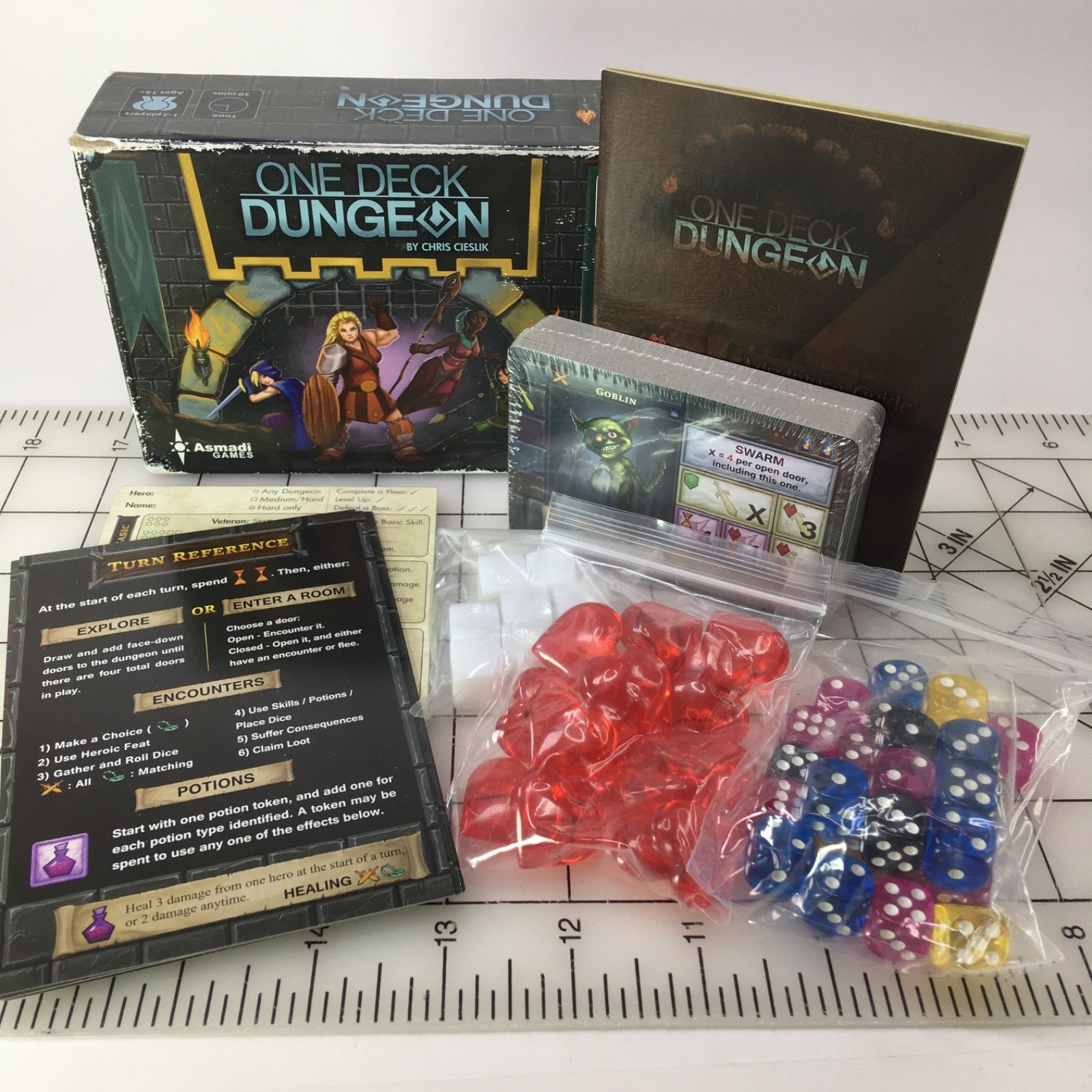 One Deck Dungeon Cooperative Dice Game for 1-2 Players Adventure BOX HAS WEAR
