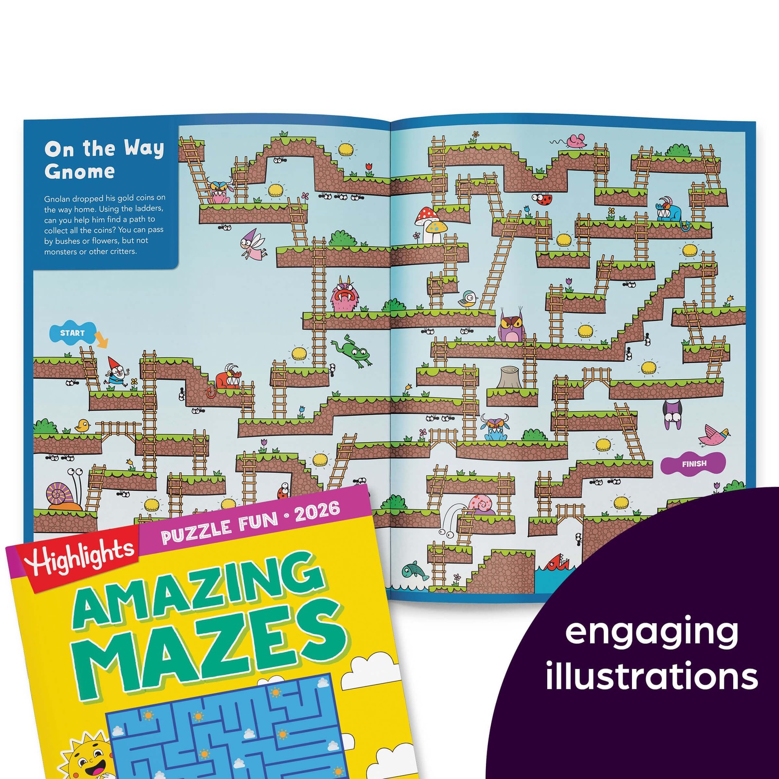 Activity Book Set 4 Fun Puzzle Mazes Word Games Brain Teasers Kids 2026 Gift