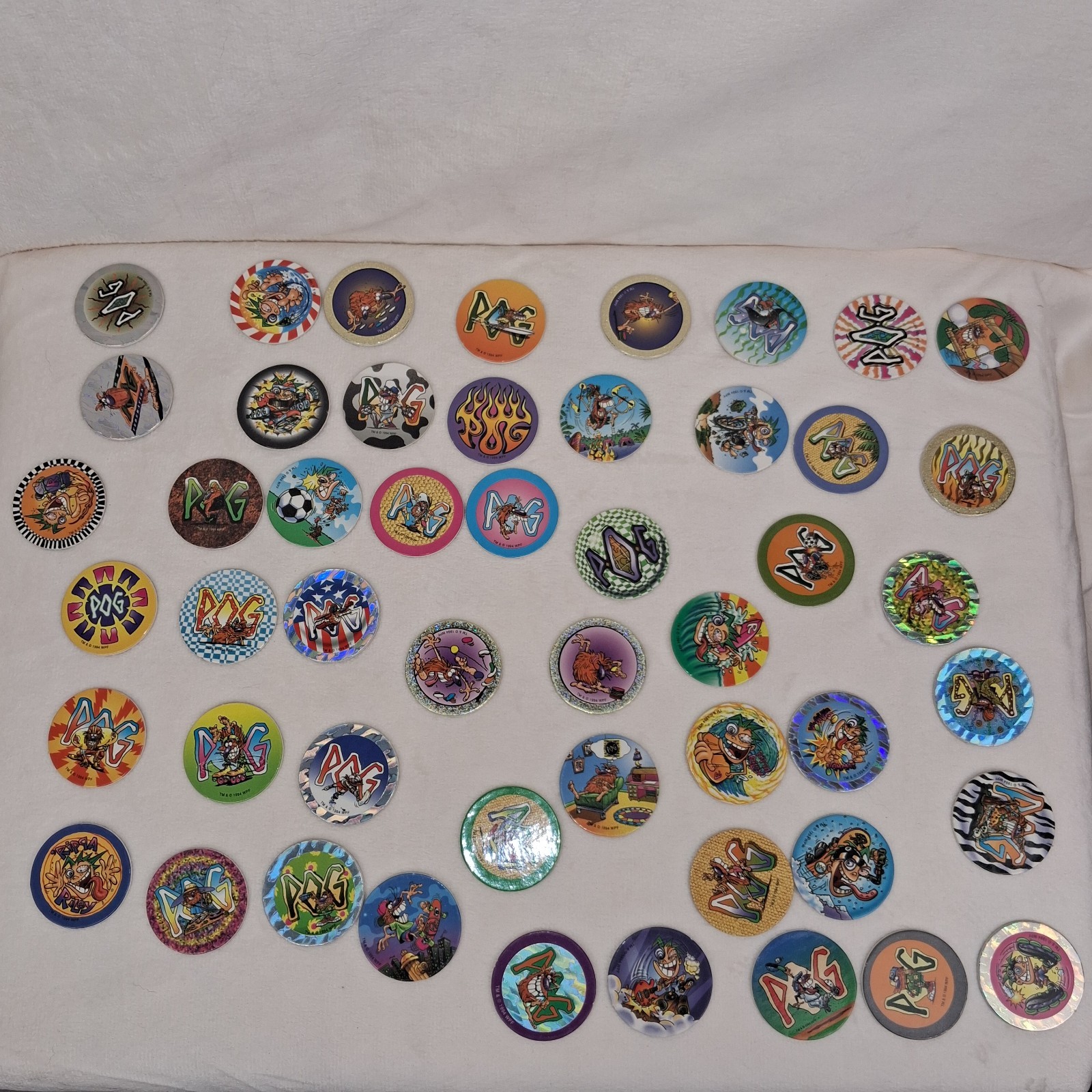 1994 Vintage POG Game Lot 50 Numbered Discs World POG Federation Set