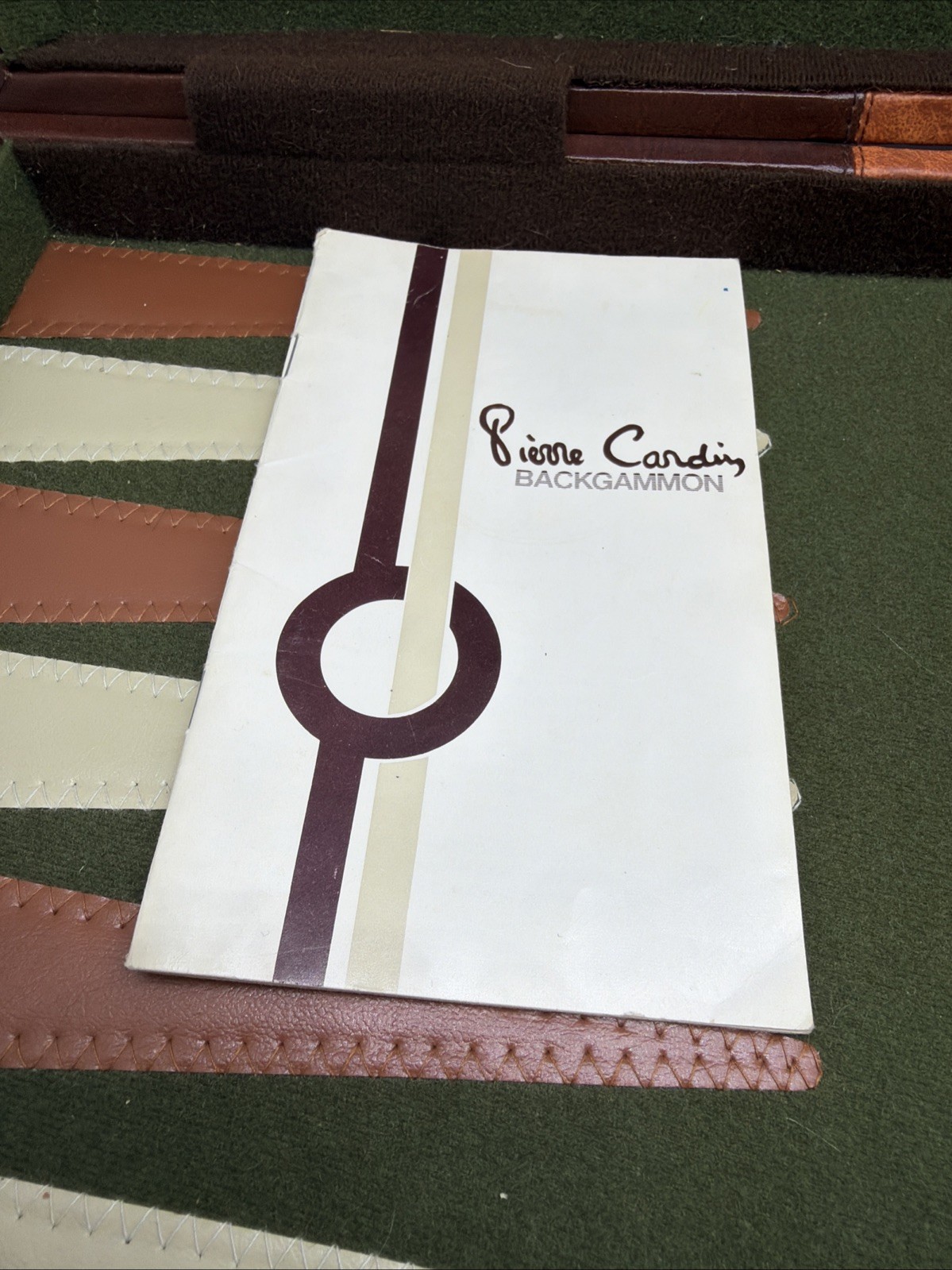 Vtg Pierre Cardin Backgammon Set Brown Swirl & Cream Pieces 1 3/8” Complete