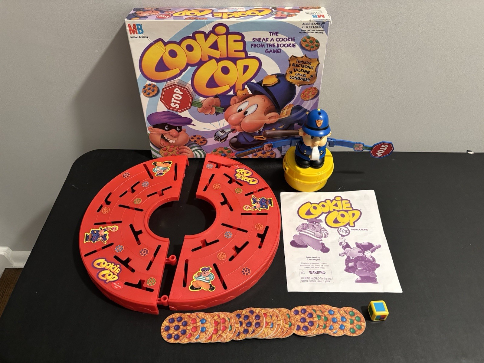 Cookie Cop Electronic Board Game Milton Bradley 1997 Cop Stand Not Fully Working