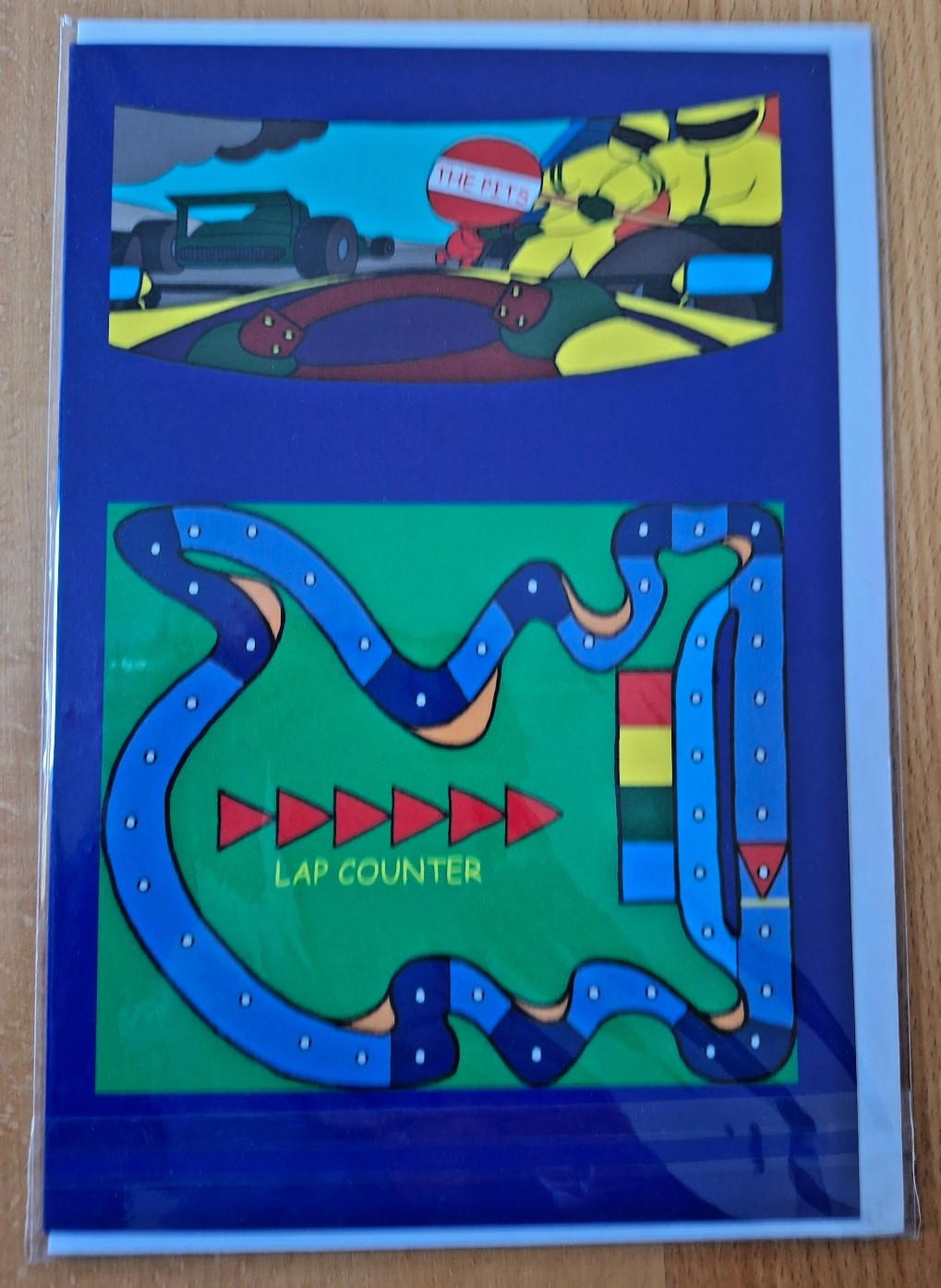 The Pits – Car Racing Greeting Card – New