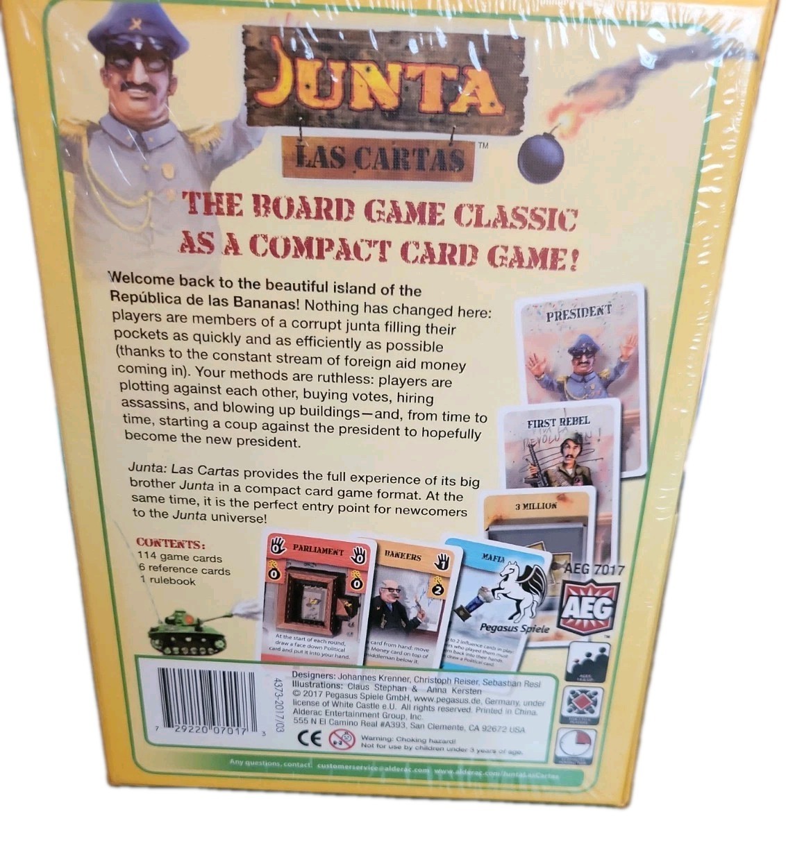 Junta Las Cartas Card Game AEG Pegasus Spiele New Sealed Political Strategy