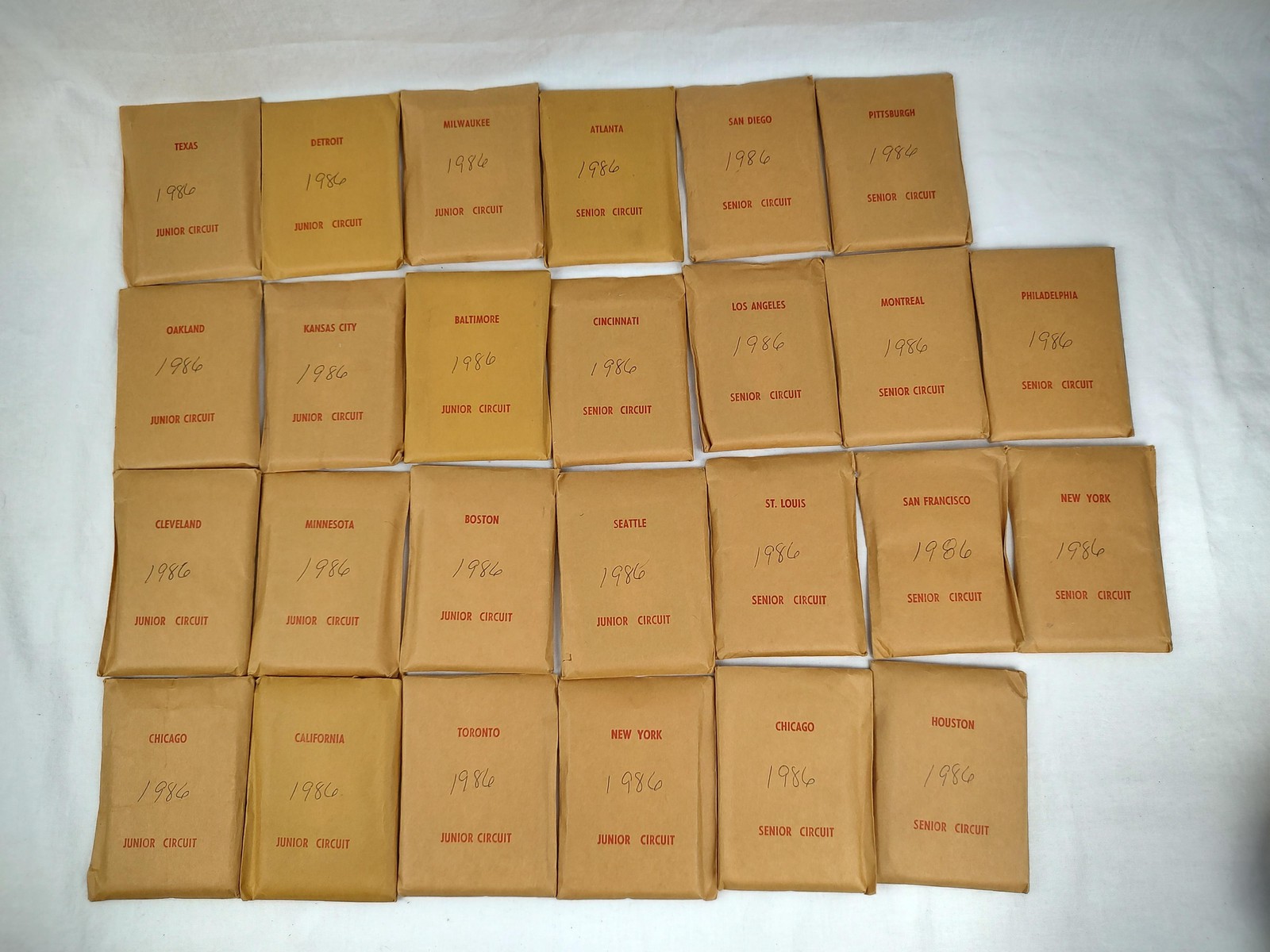 Vintage APBA Baseball 1986 Season Team Card Set 26 Teams XB Junior Senior USA