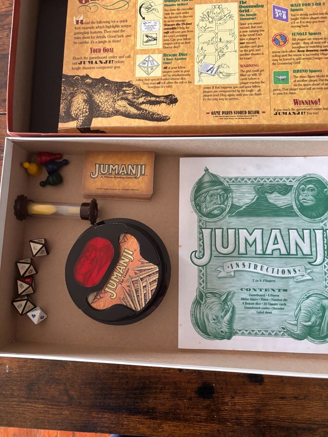 Vintage Jumanji Board Game 1995 Milton Bradley Original Edition