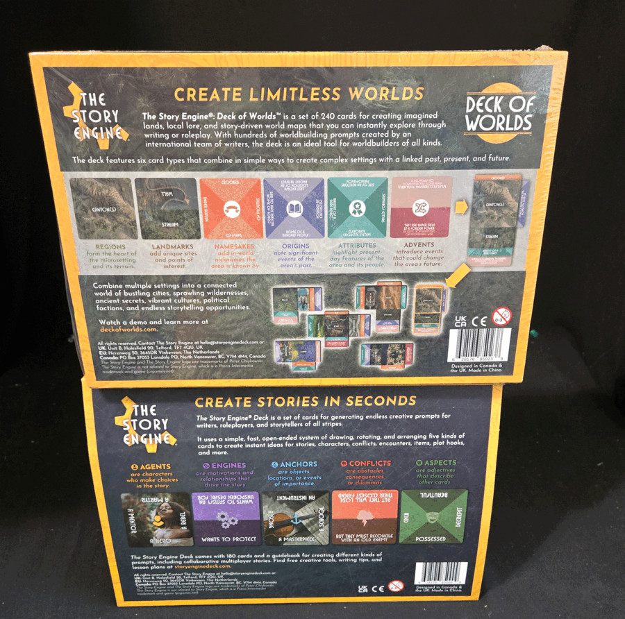 The Story Engine Deck & Deck Of Worlds RPG Prompt Cards Storytelling Accessory