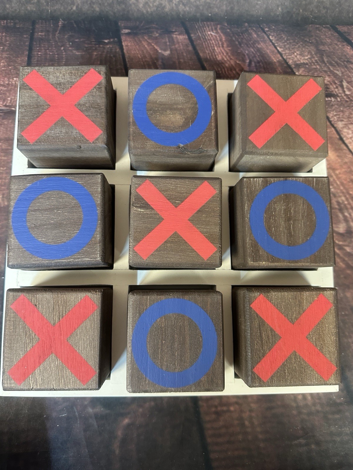 Cracker Barrel 10” Patriotic Wooden Tic Tac Toe Set – Rare Set!