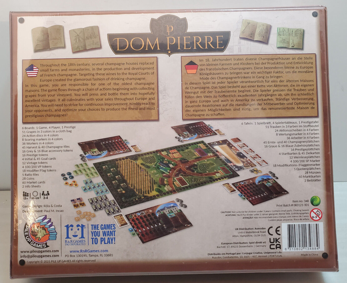Dom Pierre Boardgame R&R Incorporated Pile Up Games Wine Game Winemaking