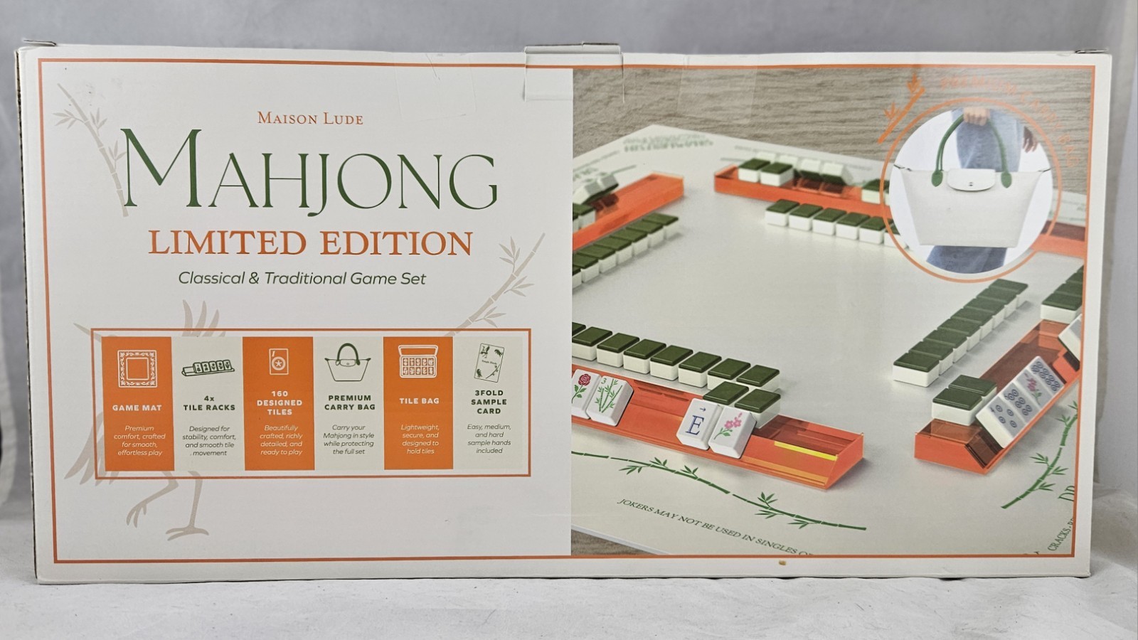 Maison Lude Mahjong Limited Edition 160 Tile Set With Mat & Accessories New Box