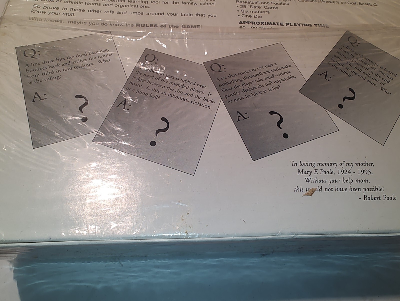 Rules of The Game Board Game For Those Who Think You Know Sports Trivia sealed