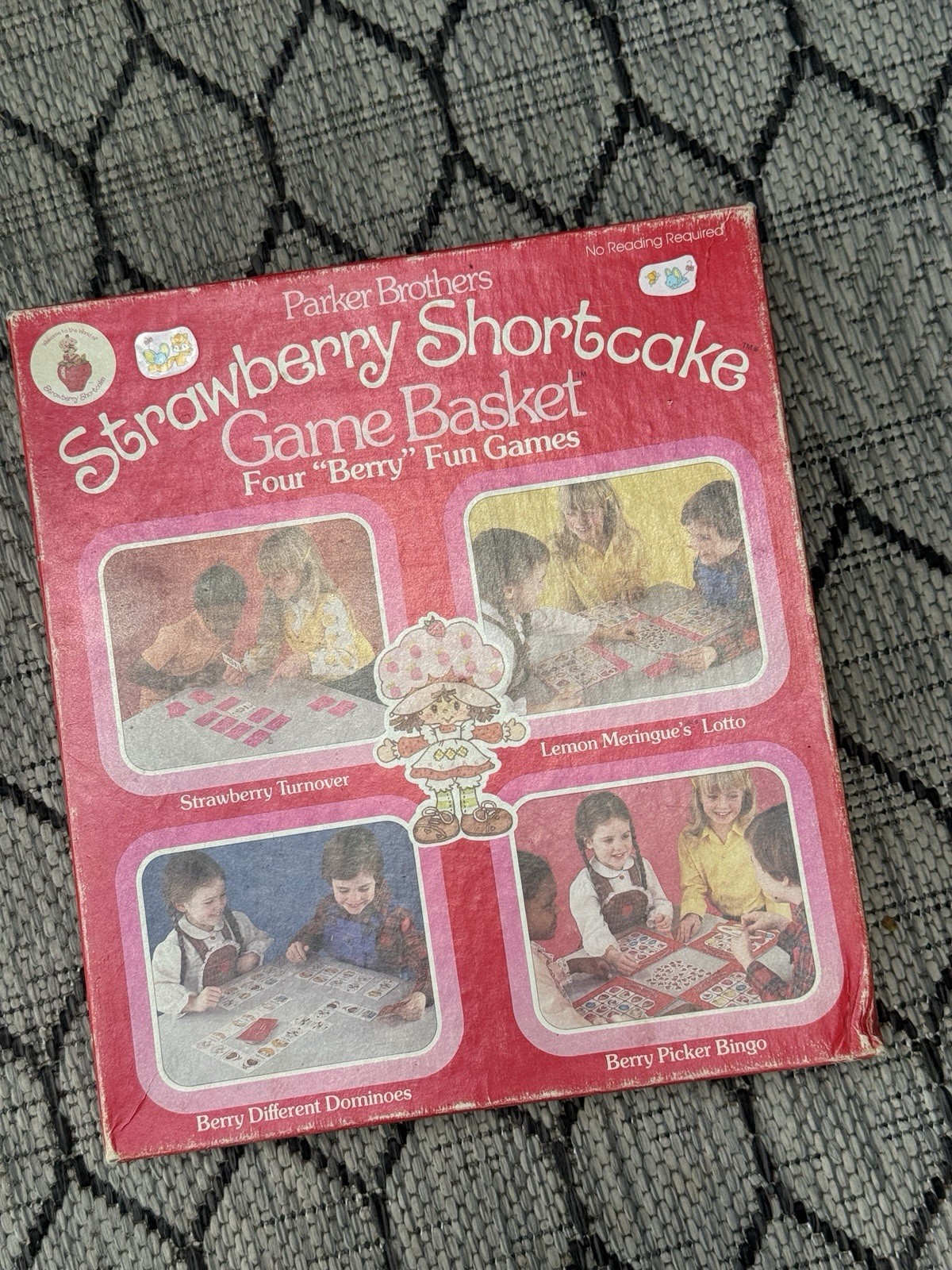 Vintage 1981 Stawberry Shortcake Game Basket Four “Berry” Fun Games Parker Bros