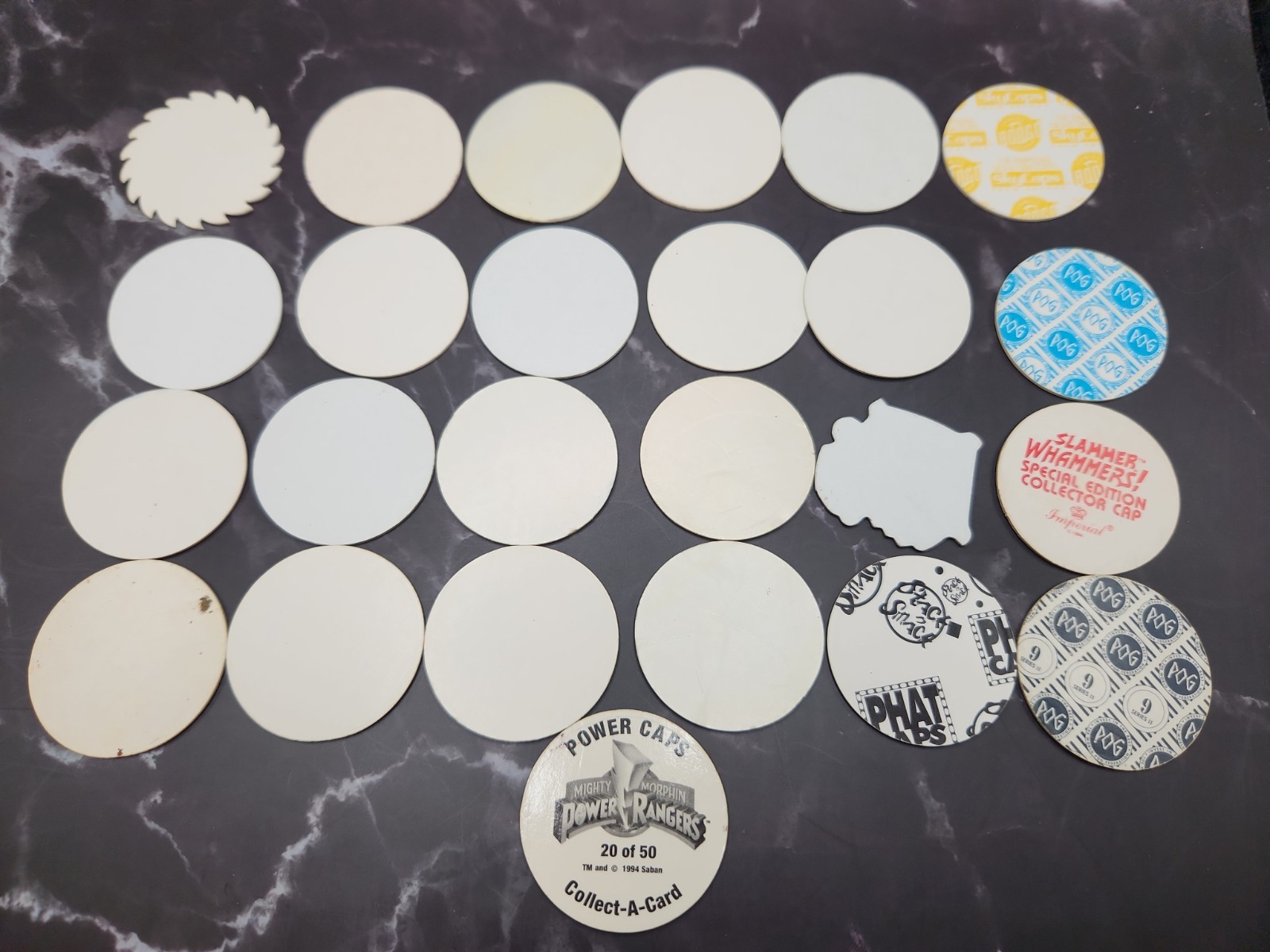 Vintage 90s Misc. Pogs Lot, WPF, Phat, Skycaps, Sawblade