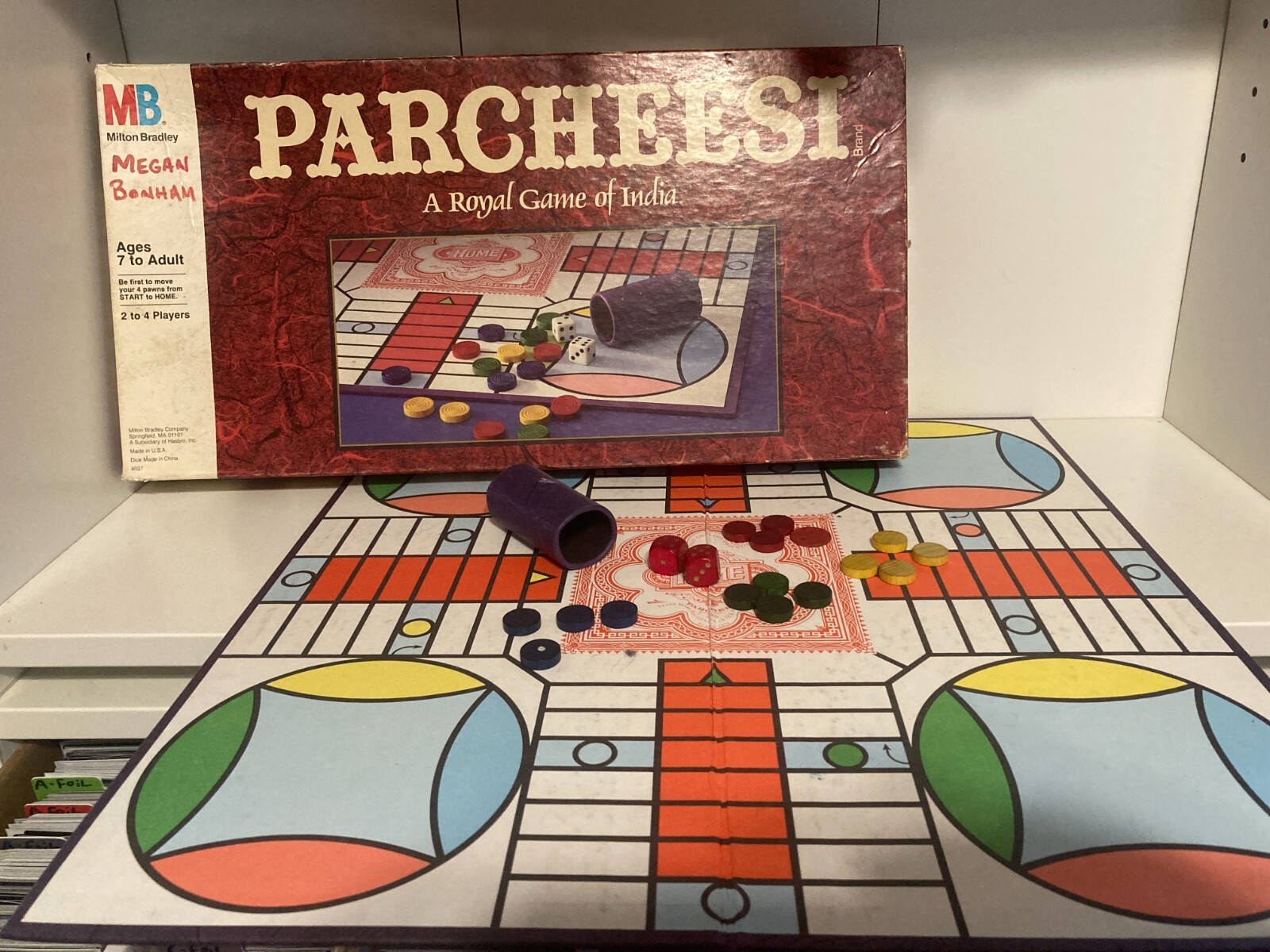 VINTAGE Milton Bradley 1989 PARCHEESI Royal Game Of India Complete Extra Parts
