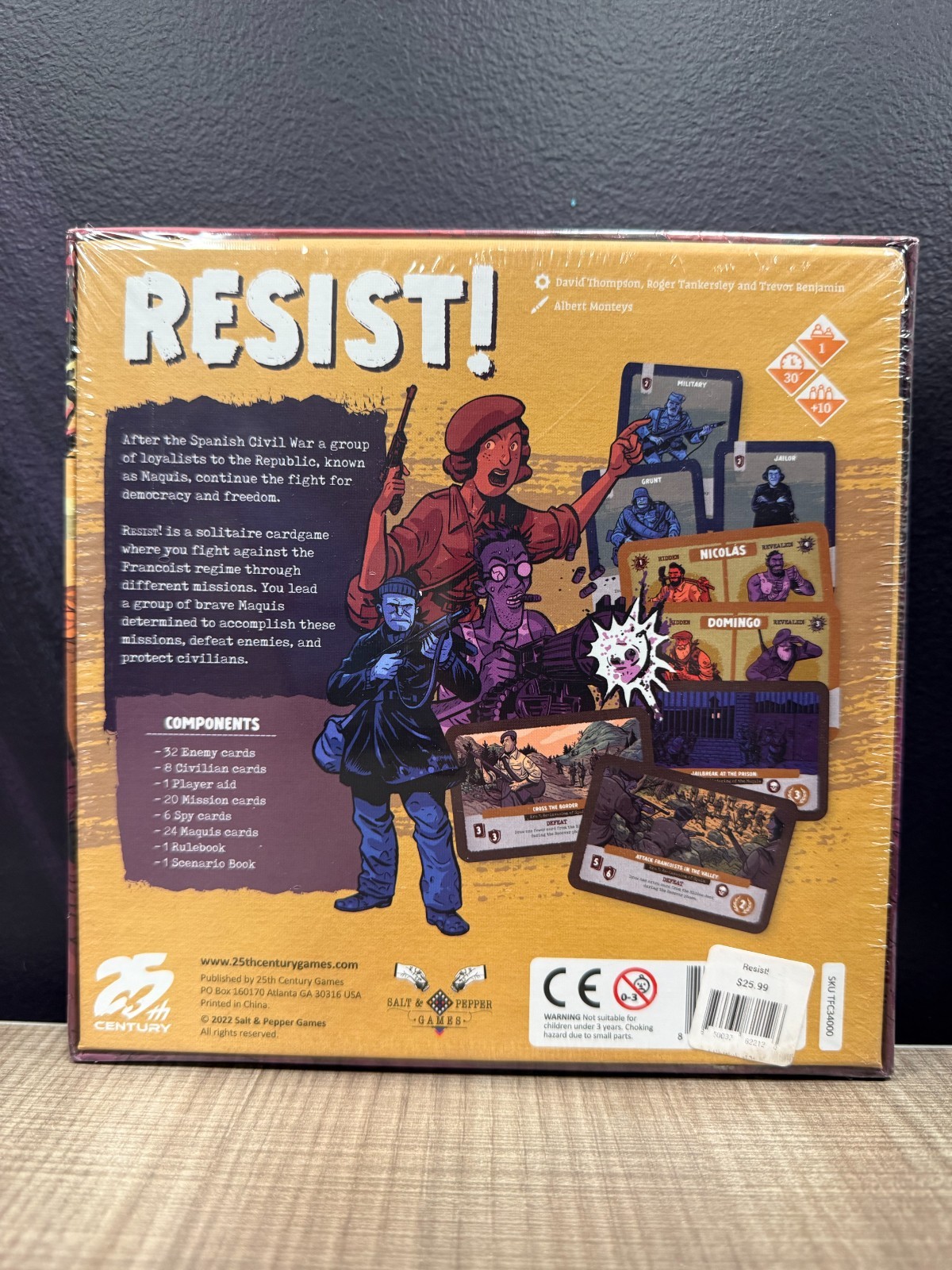 *NEW IN SHRINK WRAP* Resist! Solo Historical Card Game, from 25th Century Games