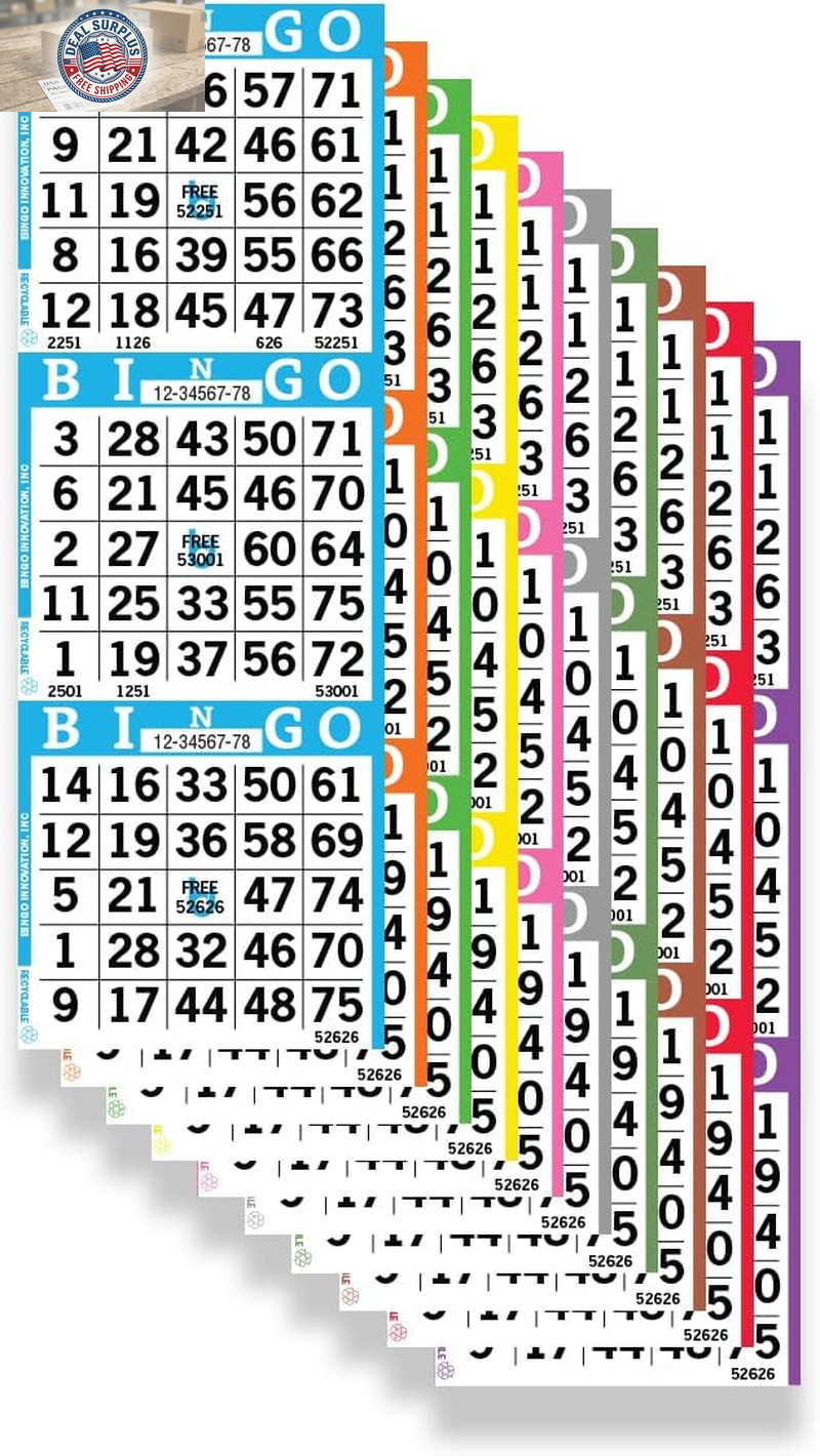 Bingo Books – 3 Faces, 10 Pages Each, 100 Disposable Game Books – Bold Dauber Sh