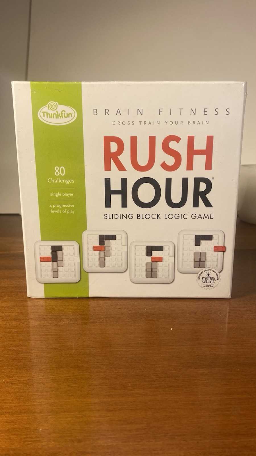 Rush Hour Brain Fitness Sliding Block Logic Game, 80 Challenges Brand New Sealed