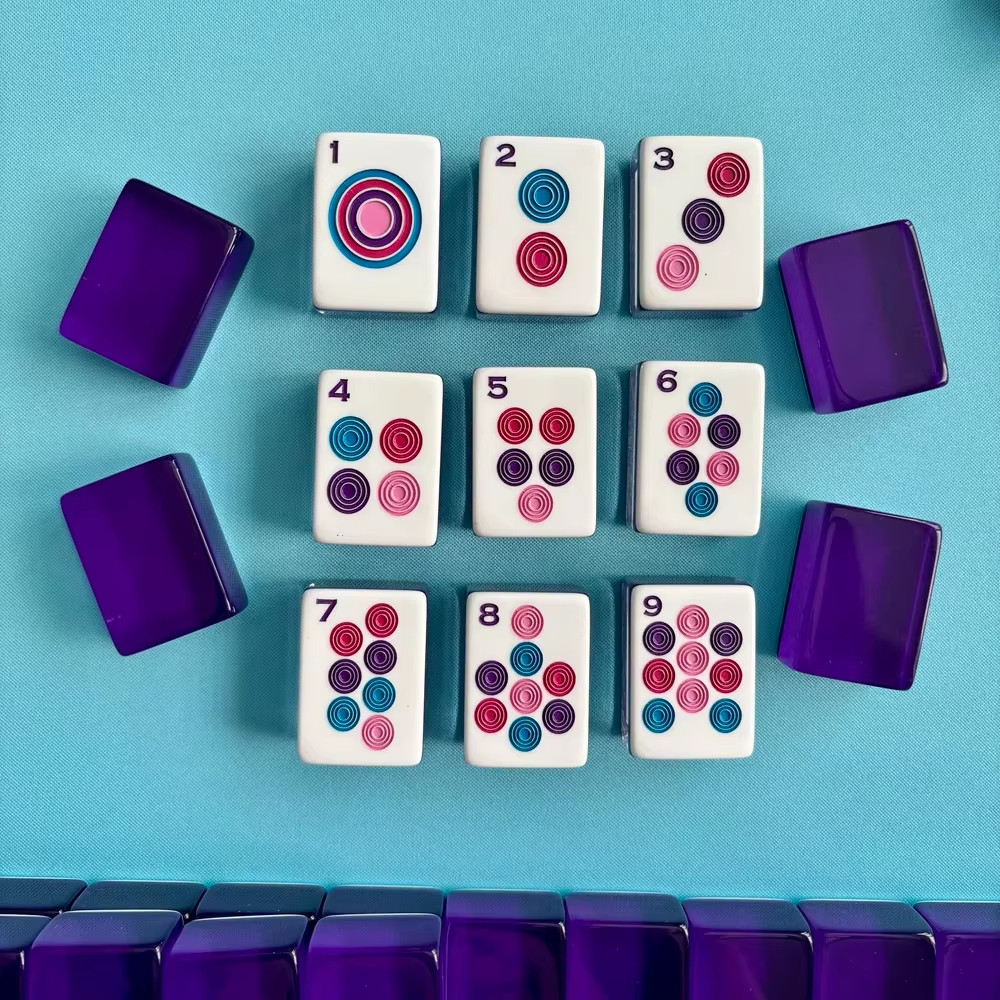 160pcs Lucky Purple Premium American Mahjong Engrave Set Fedex Delivery