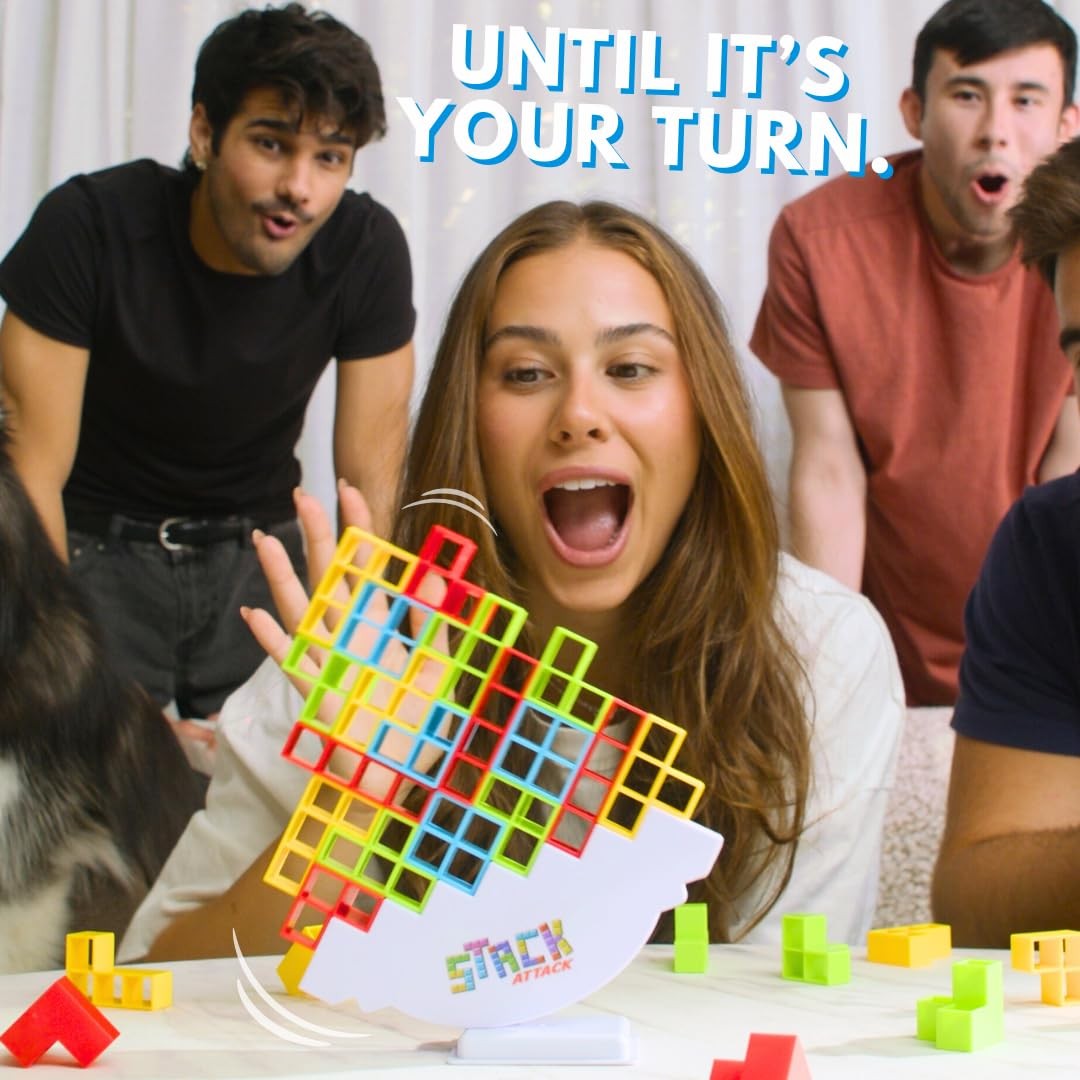 Stack Attack Tower Game, Fun Balance Games for & Adults, Family Game Night Bu…