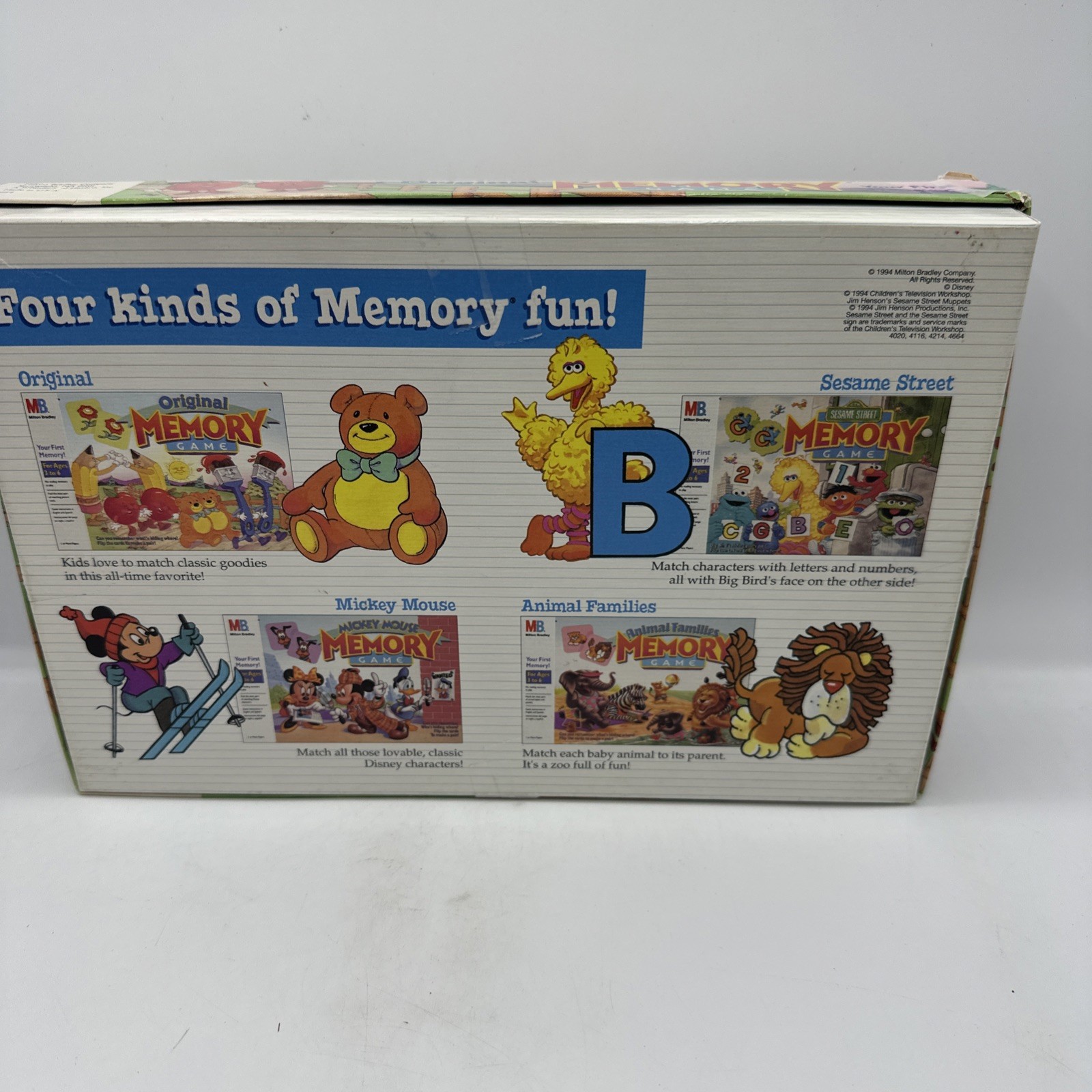 Milton Bradley Original Memory Game Vintage Kids Game 1994 No Trey