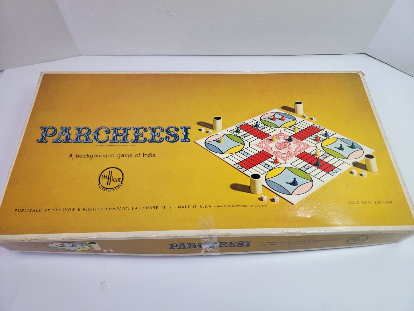 Vintage 1964 Parcheesi Gold Seal Edition No. 2 Selchow & Righter Board Game…