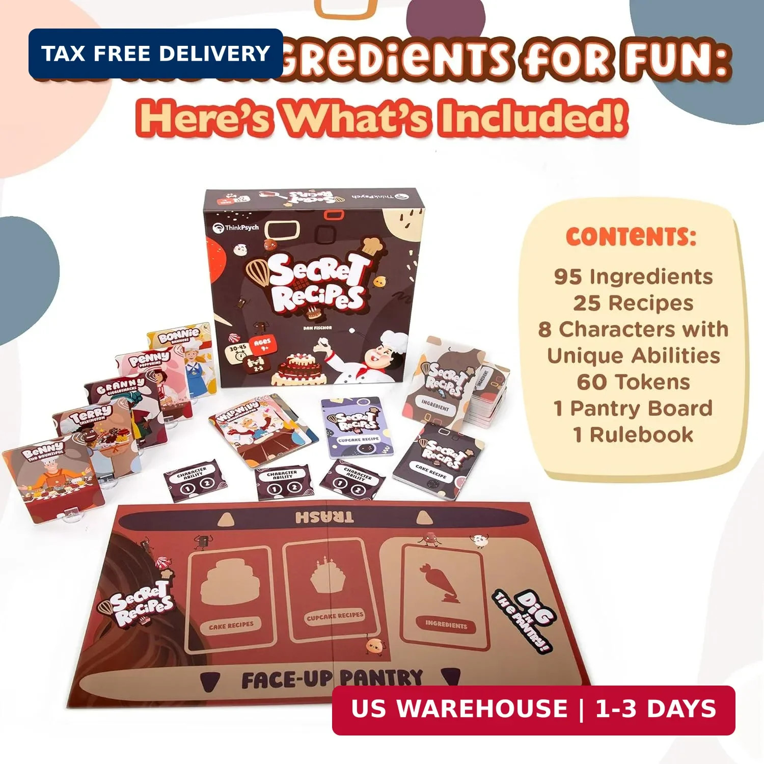 Secret Recipes – Go Fish-Style Strategy Card Game – for Kids, Teens, and Adults