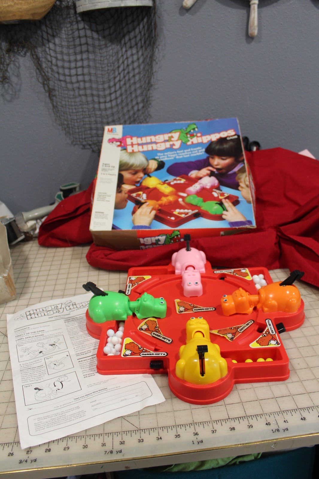 Vintage 1986 Hungry Hungry Hippos Game Milton Bradley