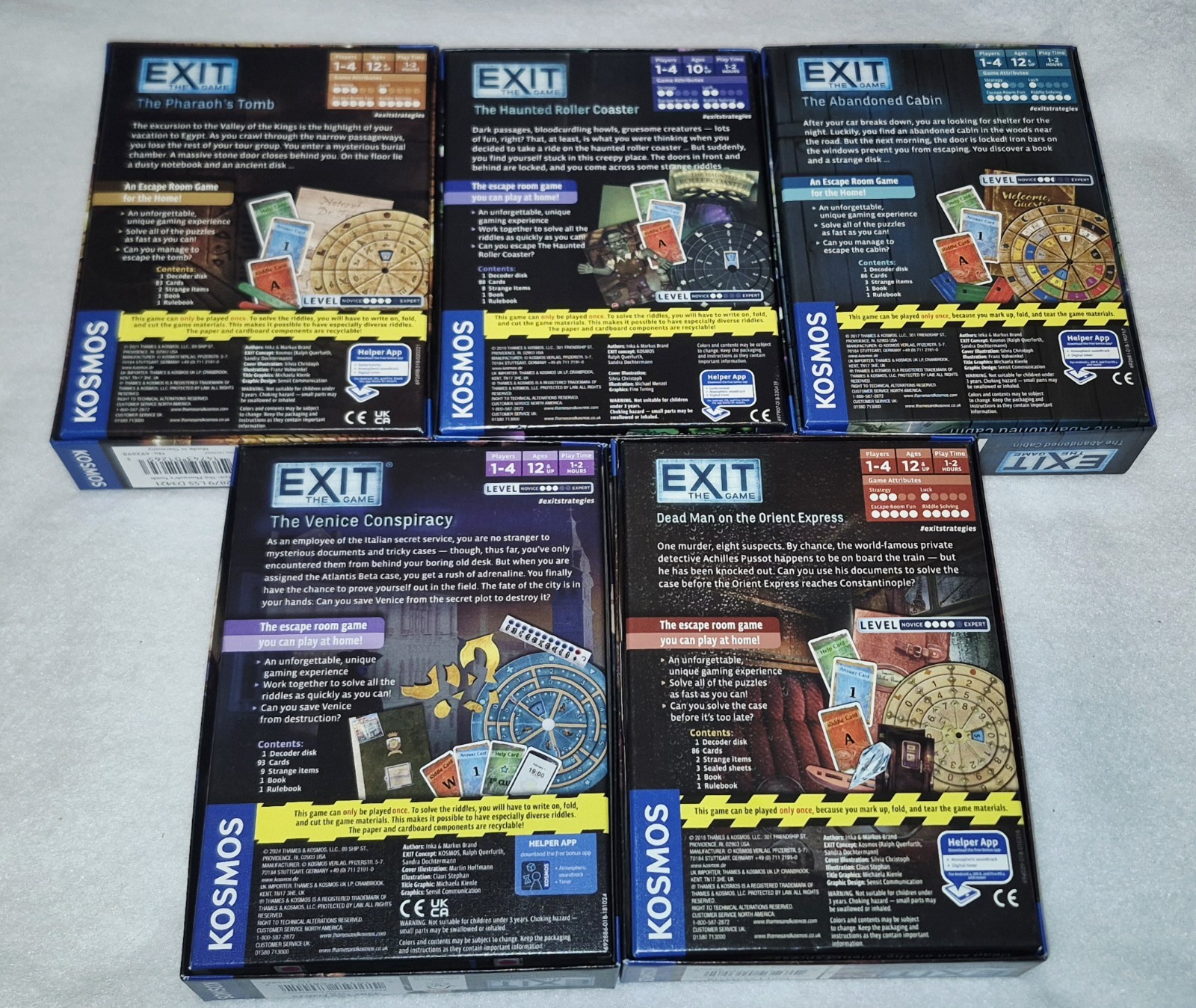 EXIT The Game Lot Of 7 – Excellent Condition Escape Jigsaw Puzzle Games Kosmos