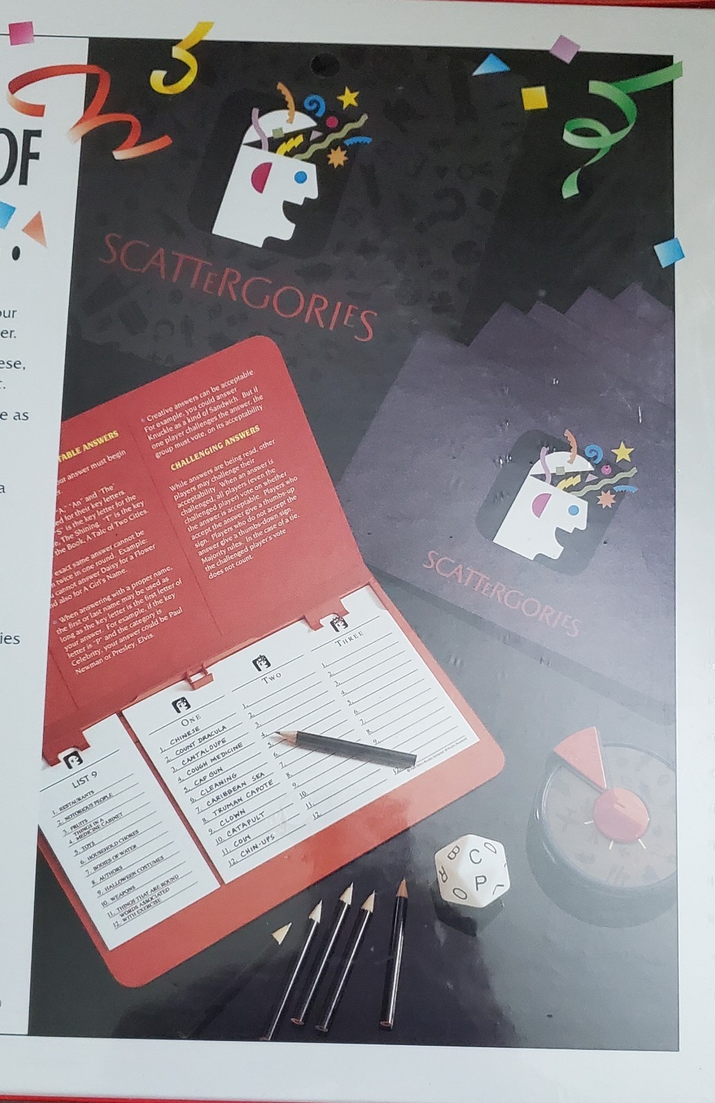 Vintage 1999 The Game Of Scattergories Boardgame Brand NEW In SEALED Condition