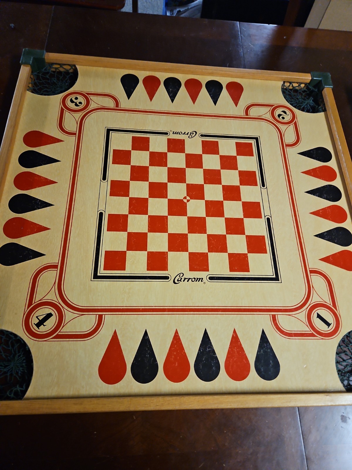 Vintage 1970 Carrom Game Board Table Model No. 108RS.