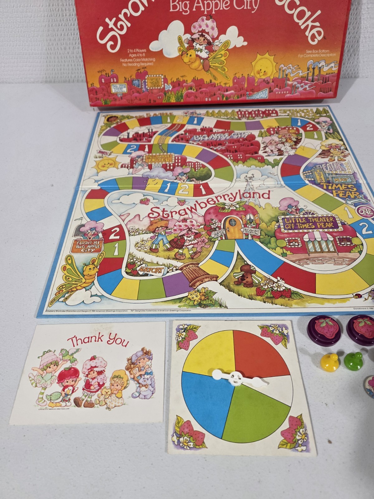 1981 Parker Brothers STRAWBERRY SHORTCAKE in BIG APPLE CITY Board Game Complete