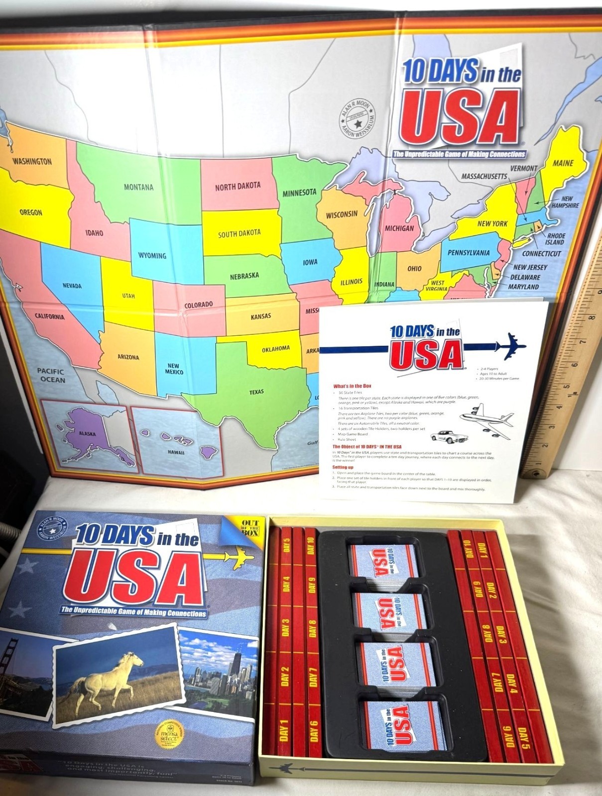 10 Days In The USA Travel Strategy Board Game Complete 2-4 Players complete