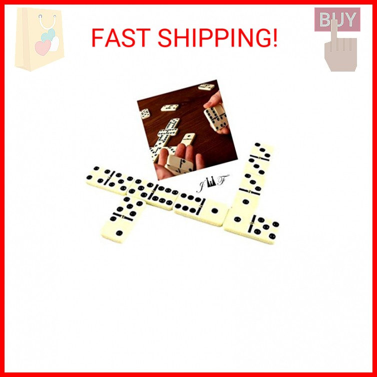 28 Piece Domino Set-Premium Classic Double Six in Durable Wooden Brown Box-Anyti