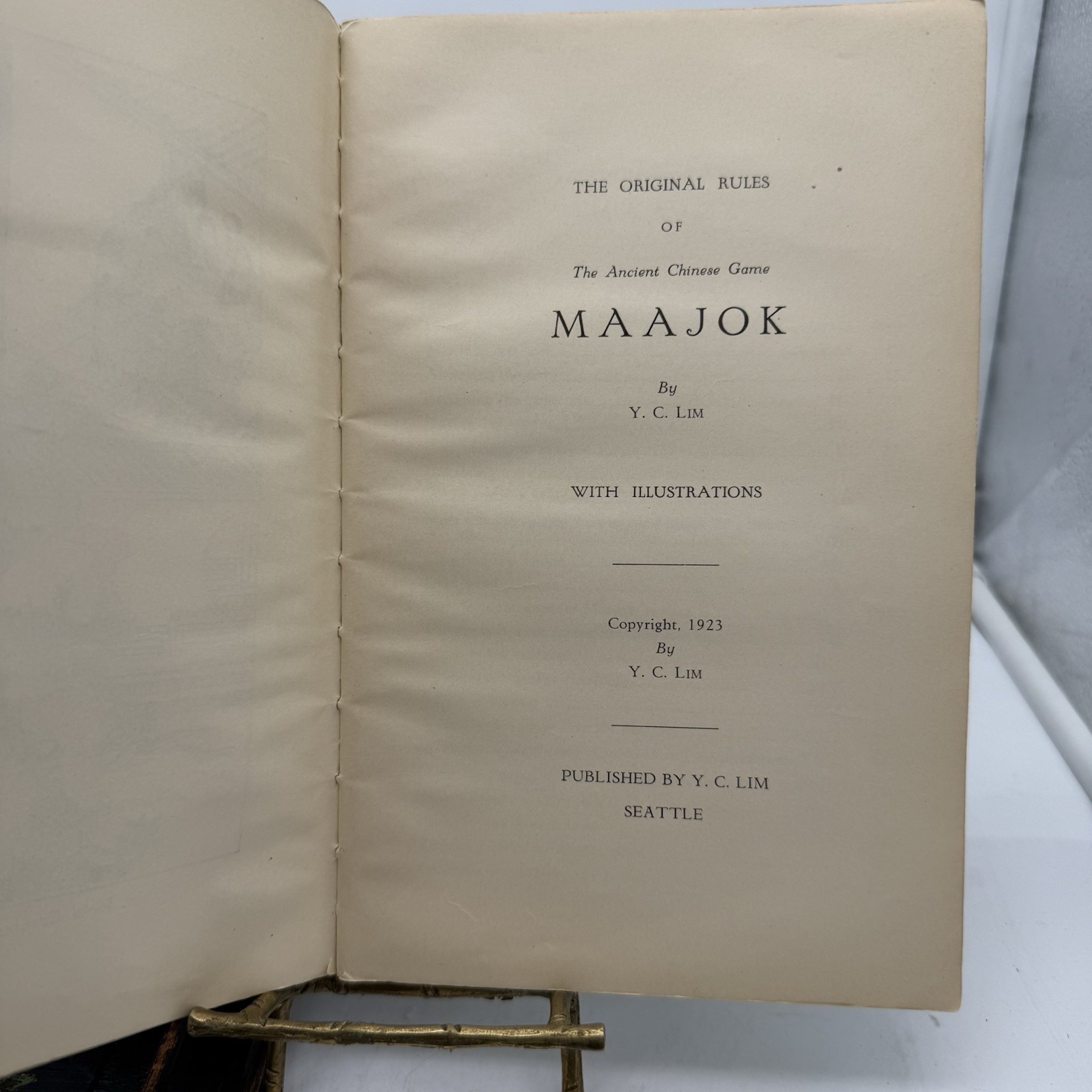Antique Maajok/Mahjong Set With Original 1923 Book By Y.C. Kim