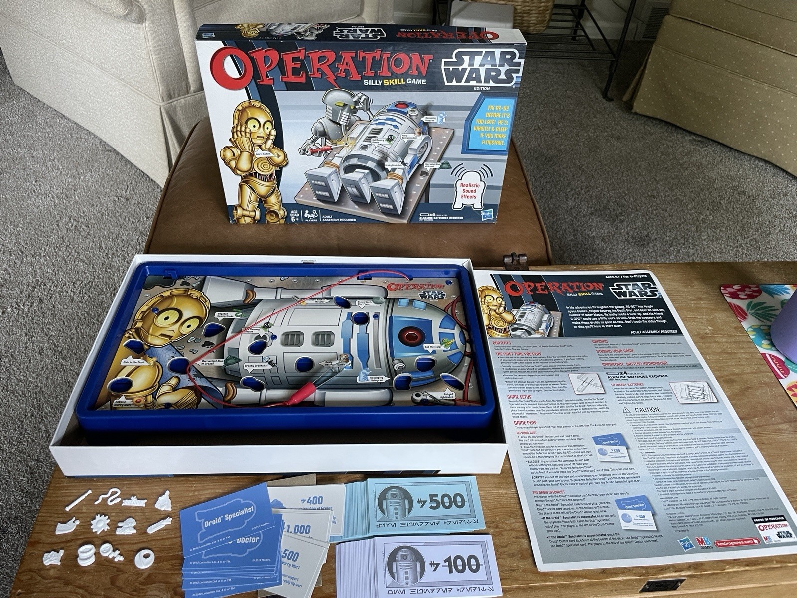 Star Wars Edition Operation Board Game 2011 Hasbro Complete-Works