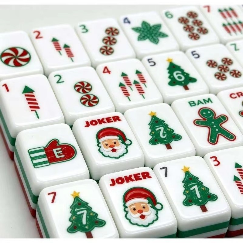 160 Christmas-themed American Mahjong set 4-layer acrylic American Mahjong tiles