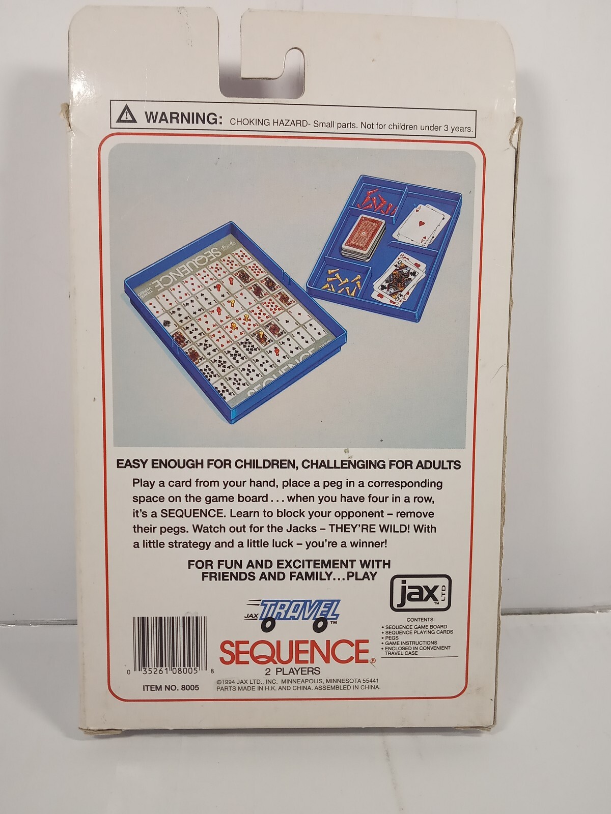 Vintage Sequence Travel Version (1994, Jax) No Instructions