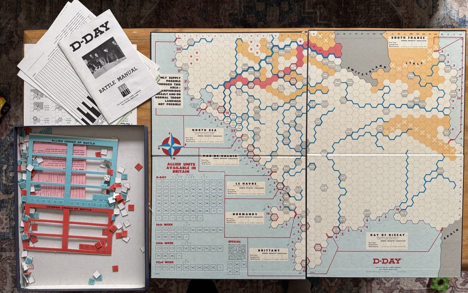 Avalon Hill D-Day WWII War Board Game MPN 501 2 Players Ages 12-16 & 17+ Years