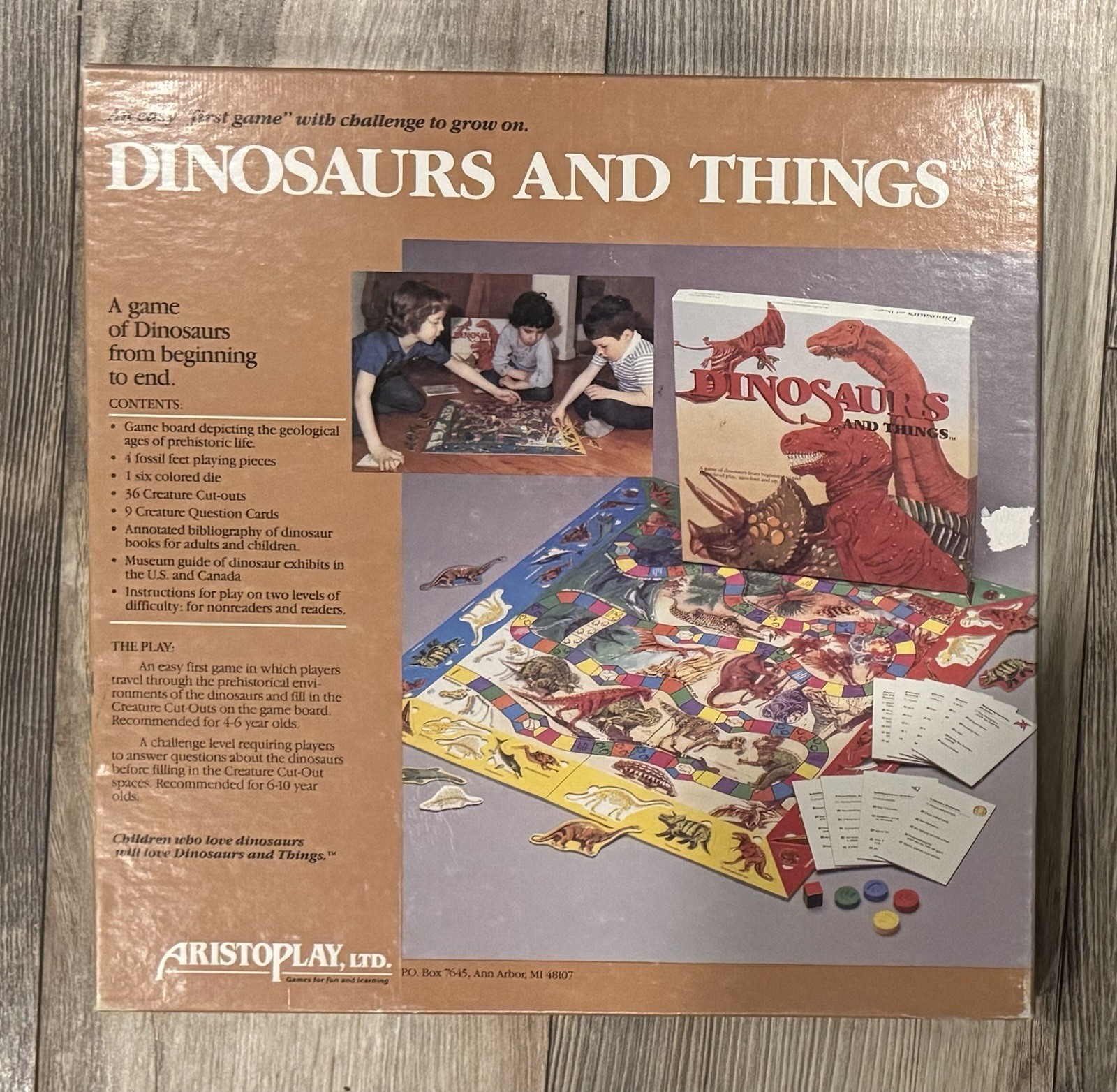 VINTAGE! 1986 Dinosaurs And Things Board Game New In Box – UNPUNCHED!!