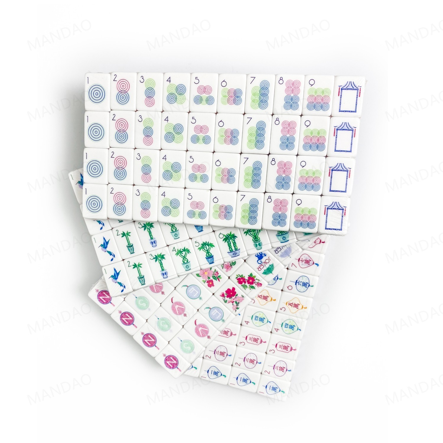 NEW! Vibrant Layered Mahjong Tiles – American Set 160 Tiles – Violet