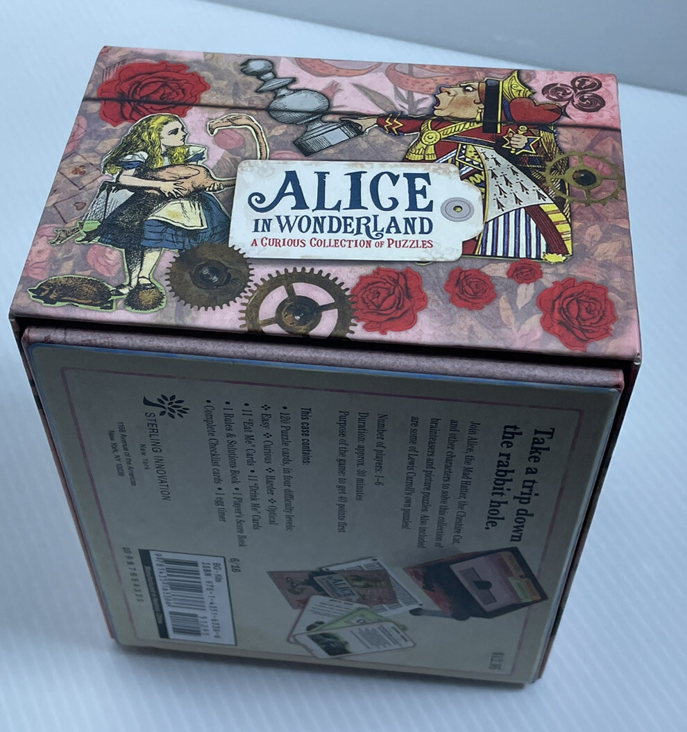 Sterling Innovation Alice in Wonderland Collection of Puzzles Trivia Game Open