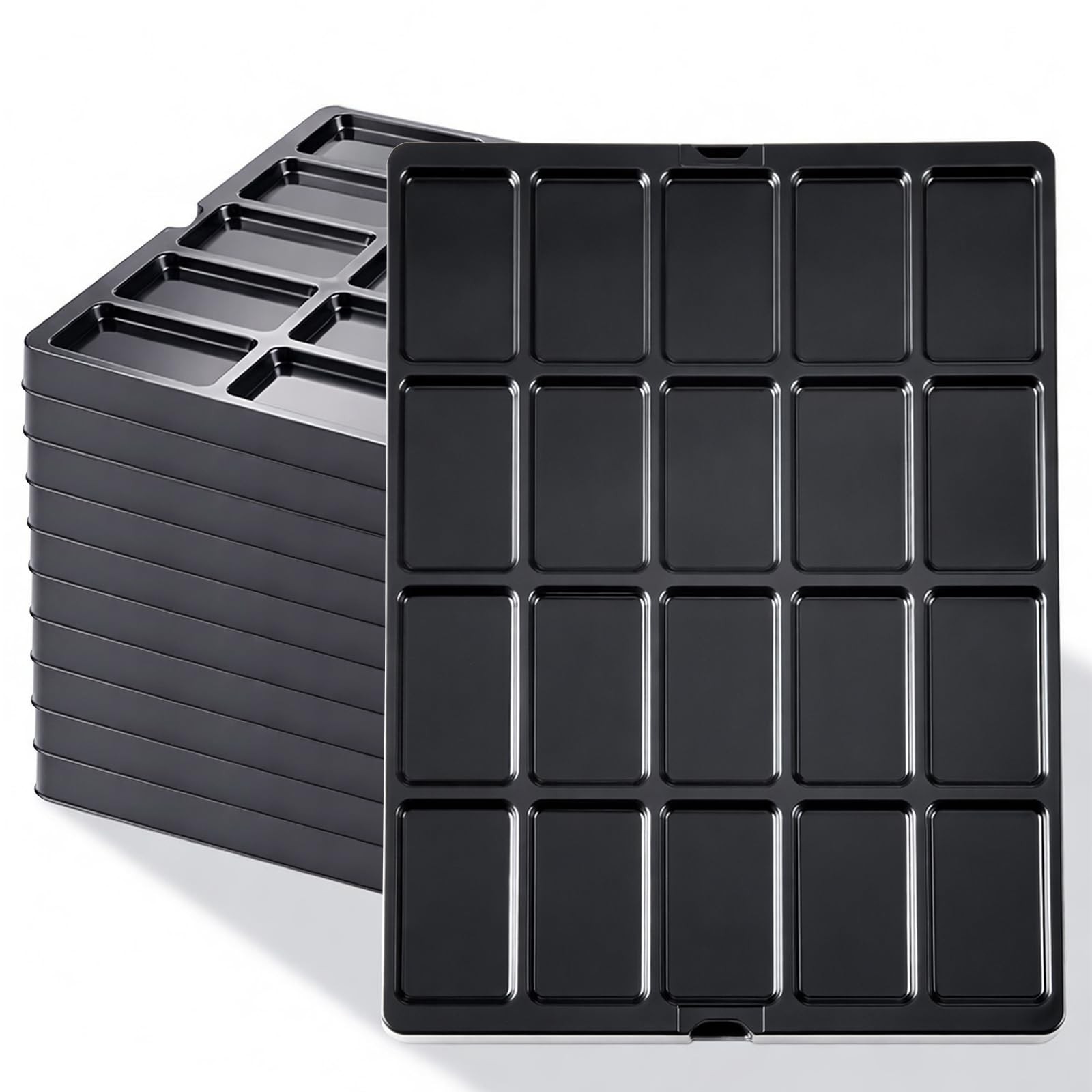 10 Pack Game Piece Counter Trays with Clear Lids Game Board Card Sorting Tray…