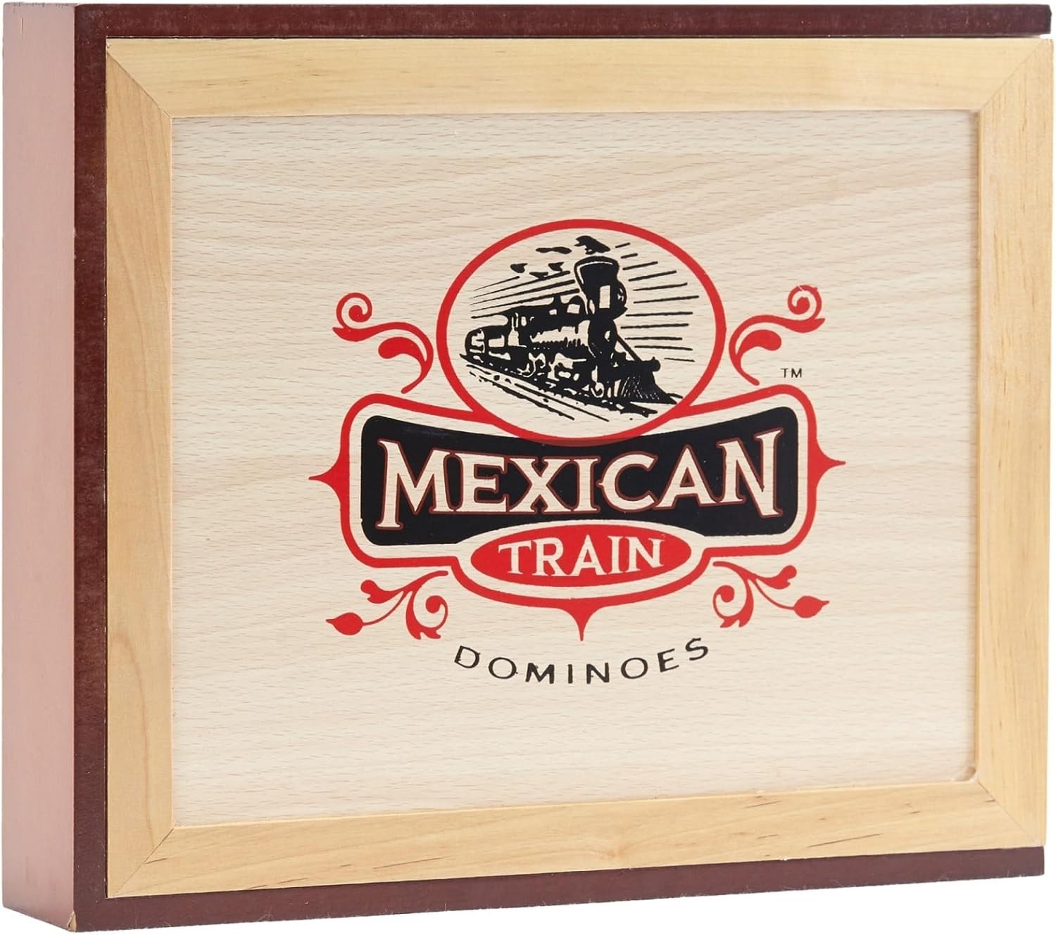 Mexican Train Domino Set in Wooden Collector Box from for 2 to 8 Players Ages…