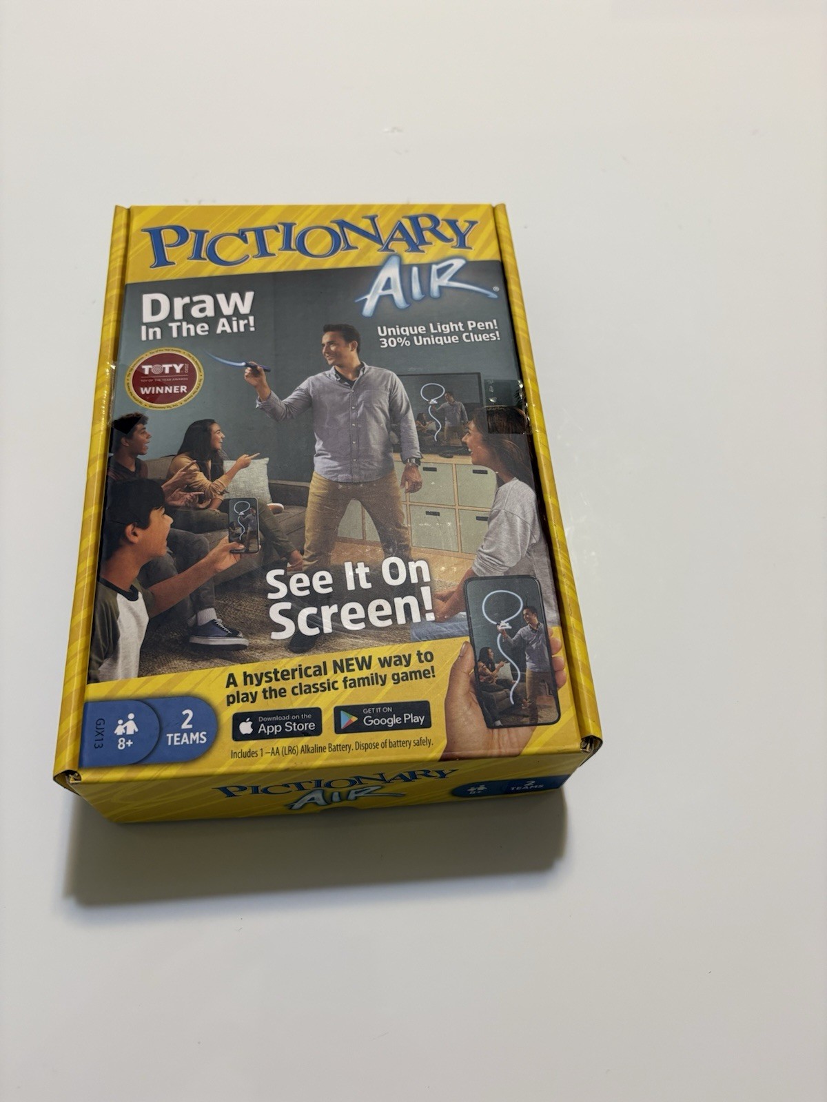Pictionary Air Drawing Family Game with Light-up Pen and Clue Cards Smart Device