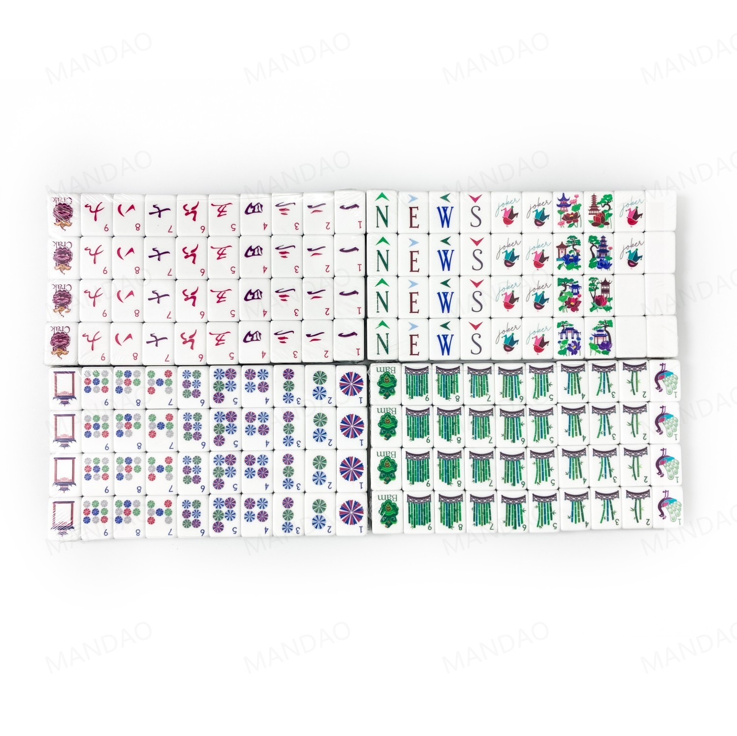 NEW! Vibrant Layered Mahjong Tiles – American Set 160 Tiles – Navy Blue