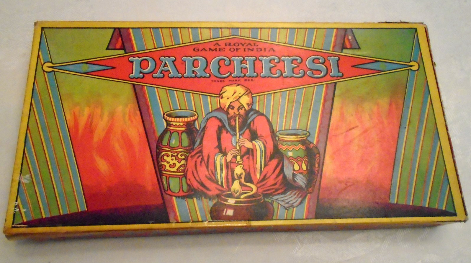 Antique PARCHESESI A Royal Game of India Selchow &Righter Co. NY TM1874 Original