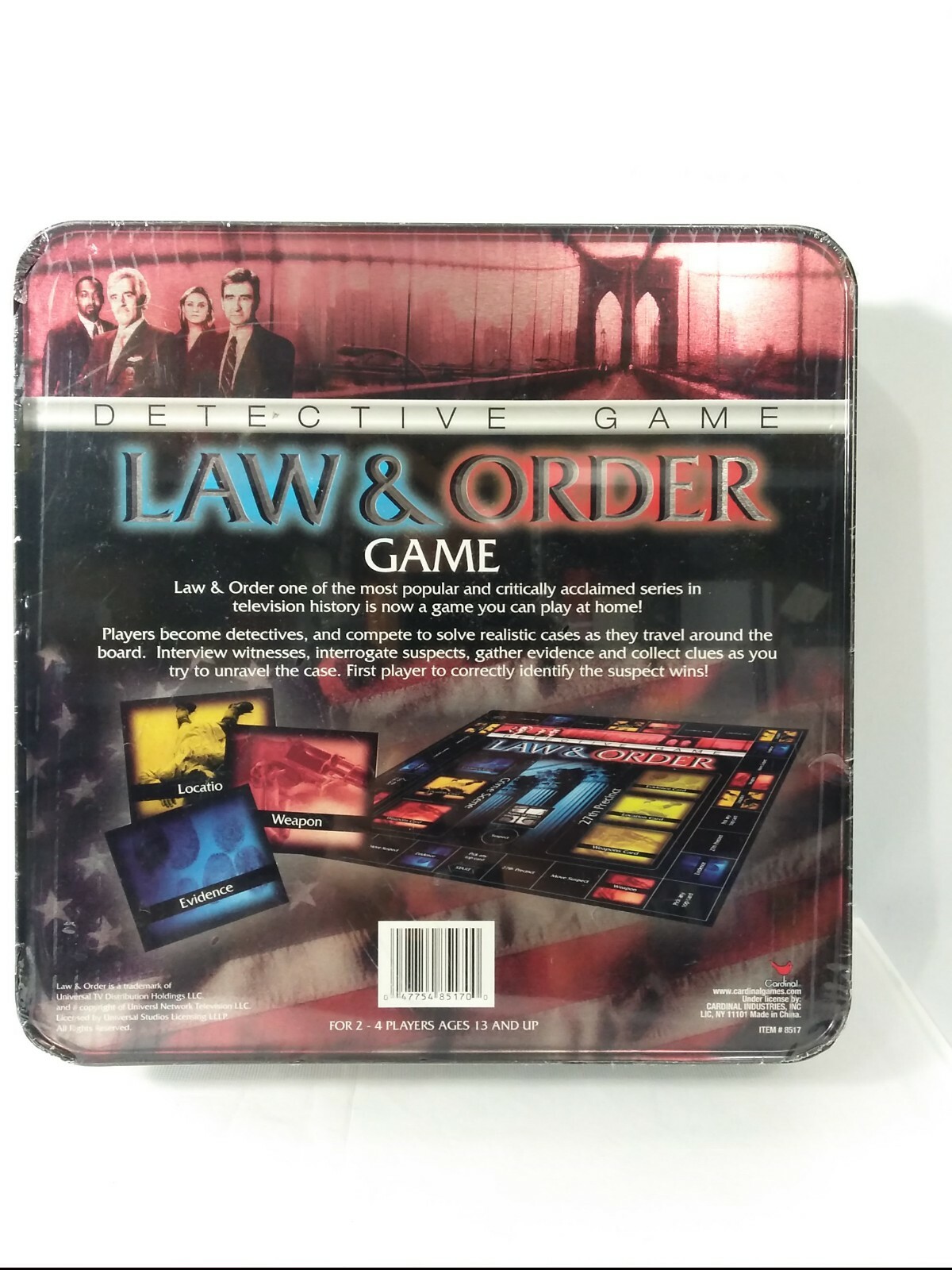 Law And Order Detective Board Game New Sealed Metal Tin Box